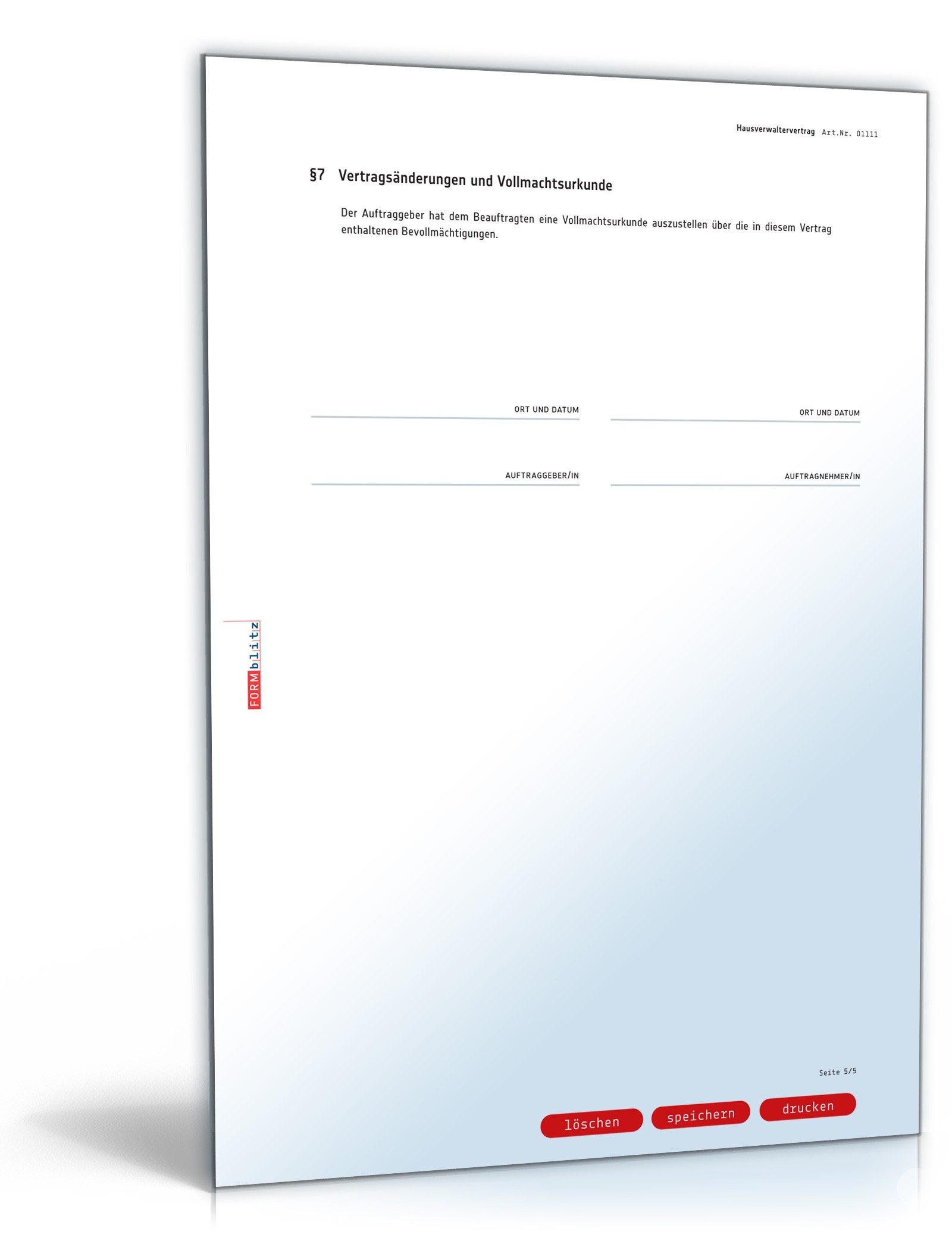 Hausverwaltervertrag PDF. Seite: 5