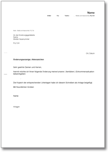 Mitteilung an die Elterngeldstelle Word