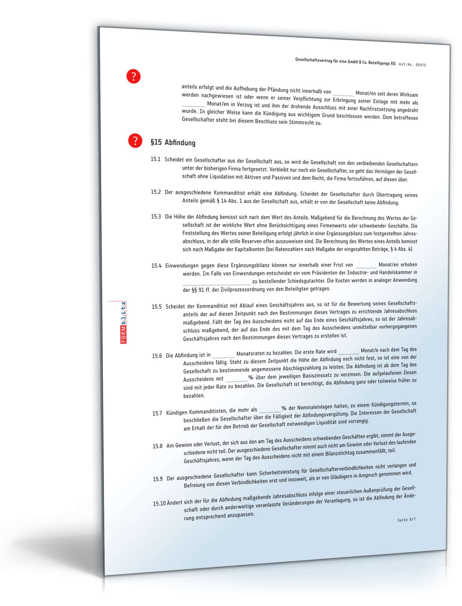 Gesellschaftsvertrag GmbH & Co. KG PDF. Seite: 6
