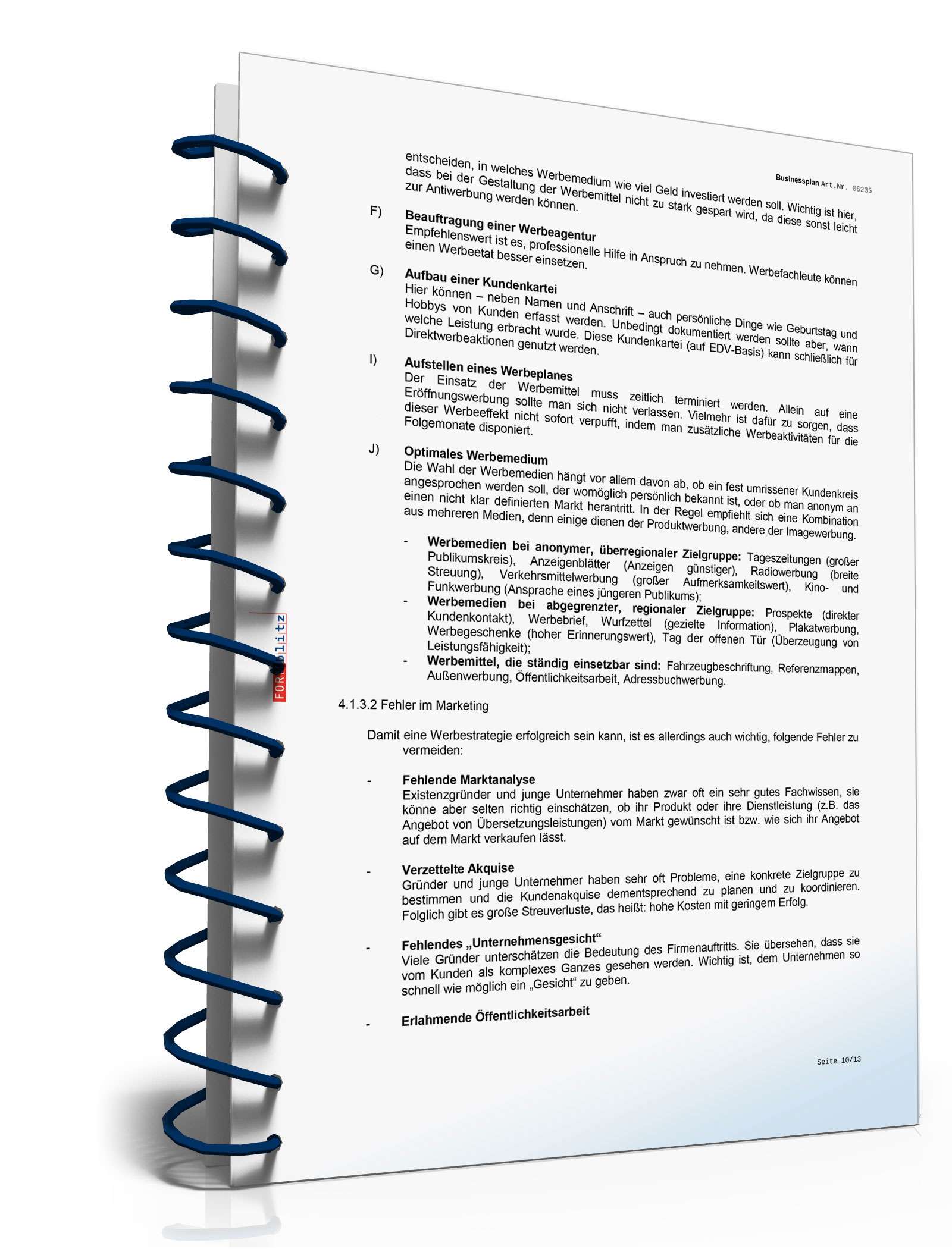 Businessplan Übersetzungsbüro Excel. Seite: 13