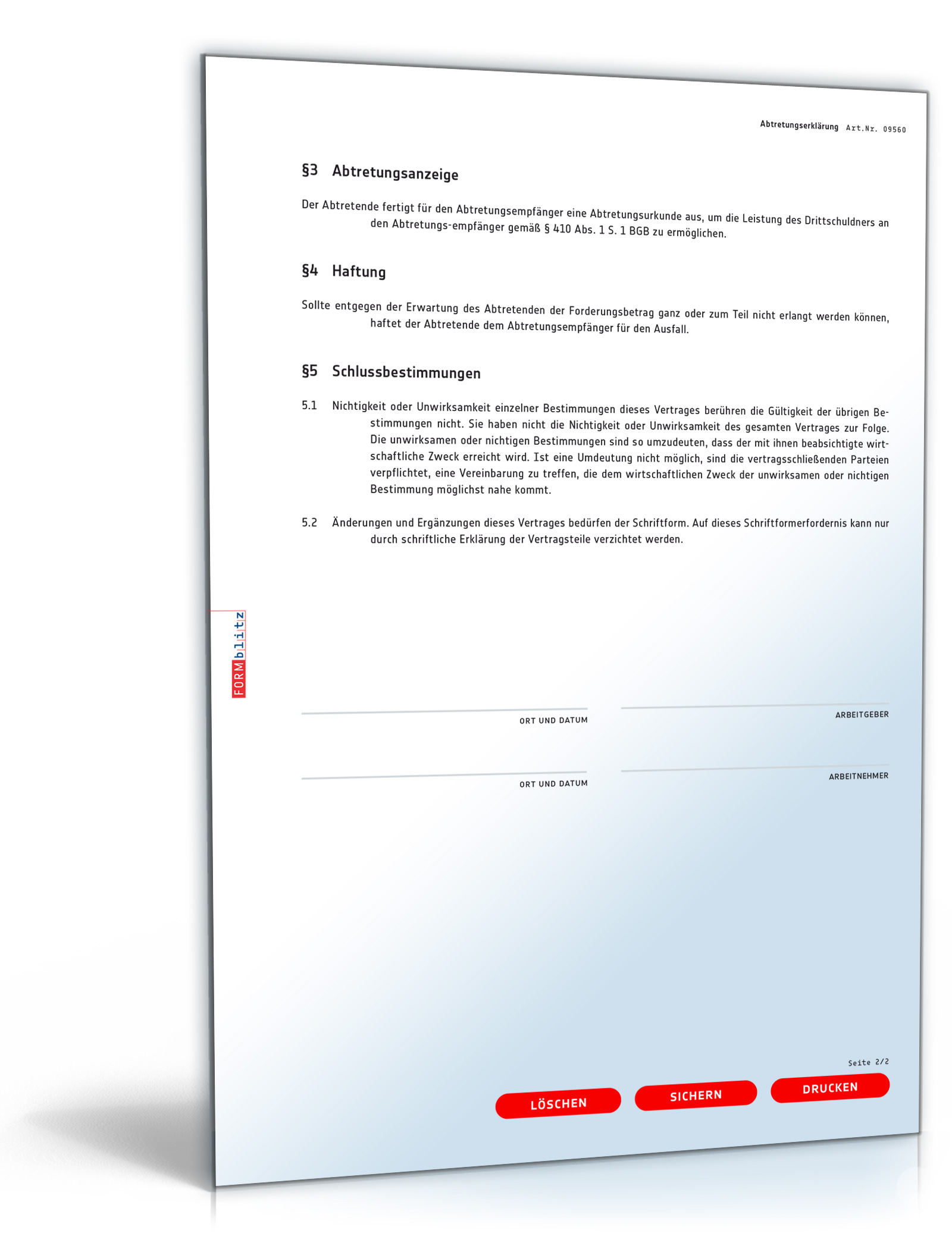 Abtretungserklärung PDF. Seite: 2