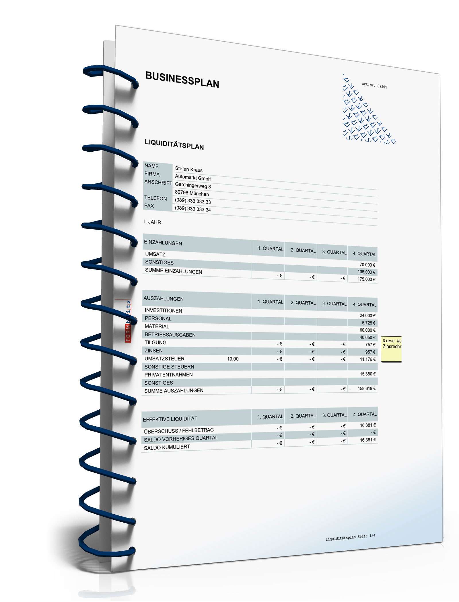 Businessplan Autohandel Excel. Seite: 20