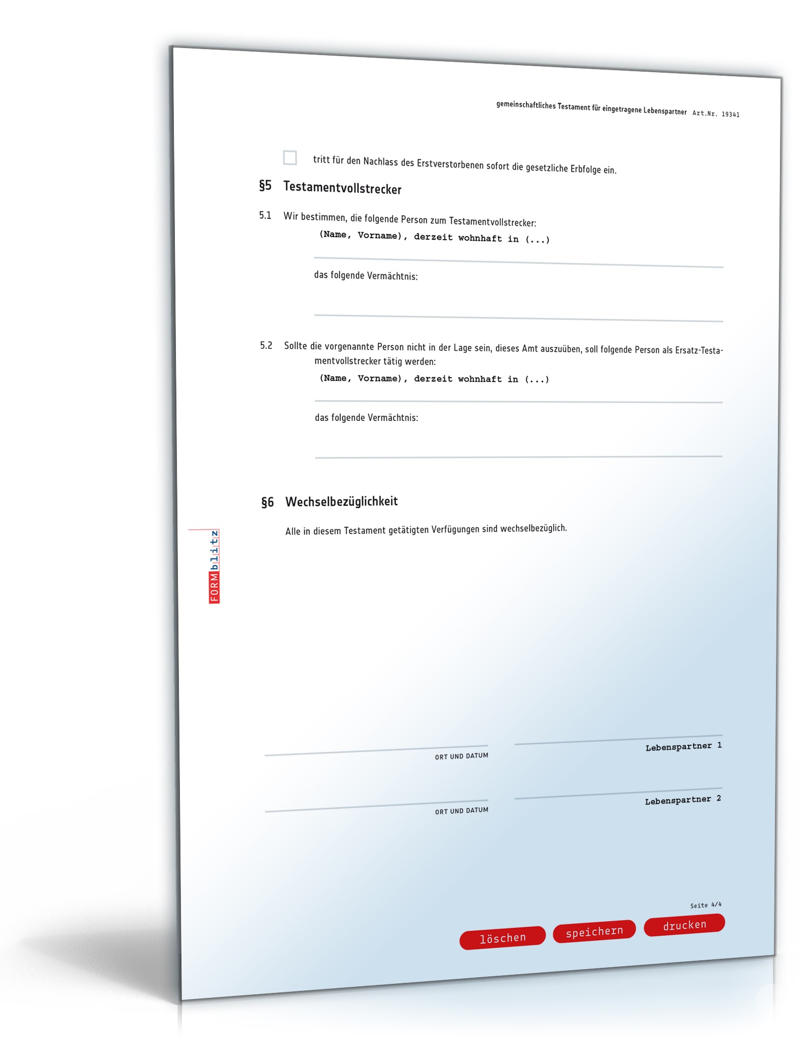 Gemeinschaftliches Testament eingetragene Lebenspartner PDF. Seite: 4