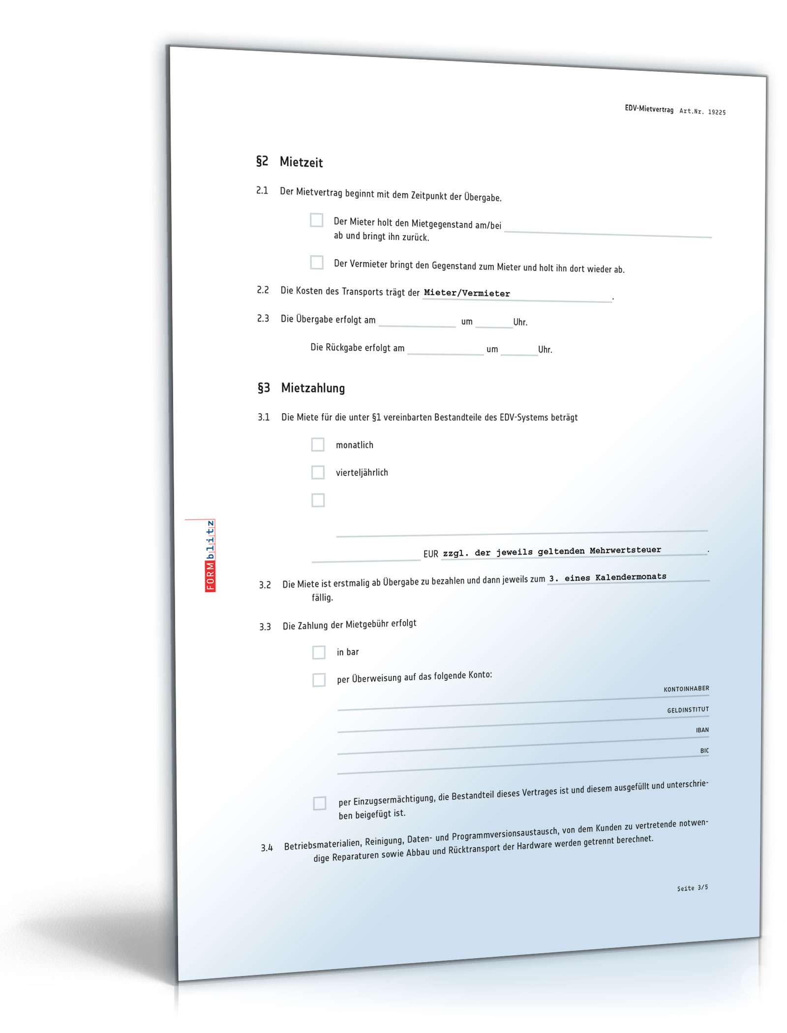 EDV-Mietvertrag PDF. Seite: 3