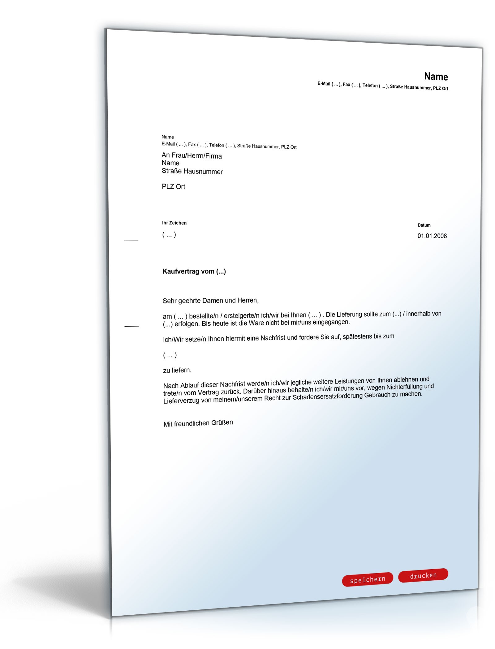 Nachfristsetzung Lieferverzug PDF