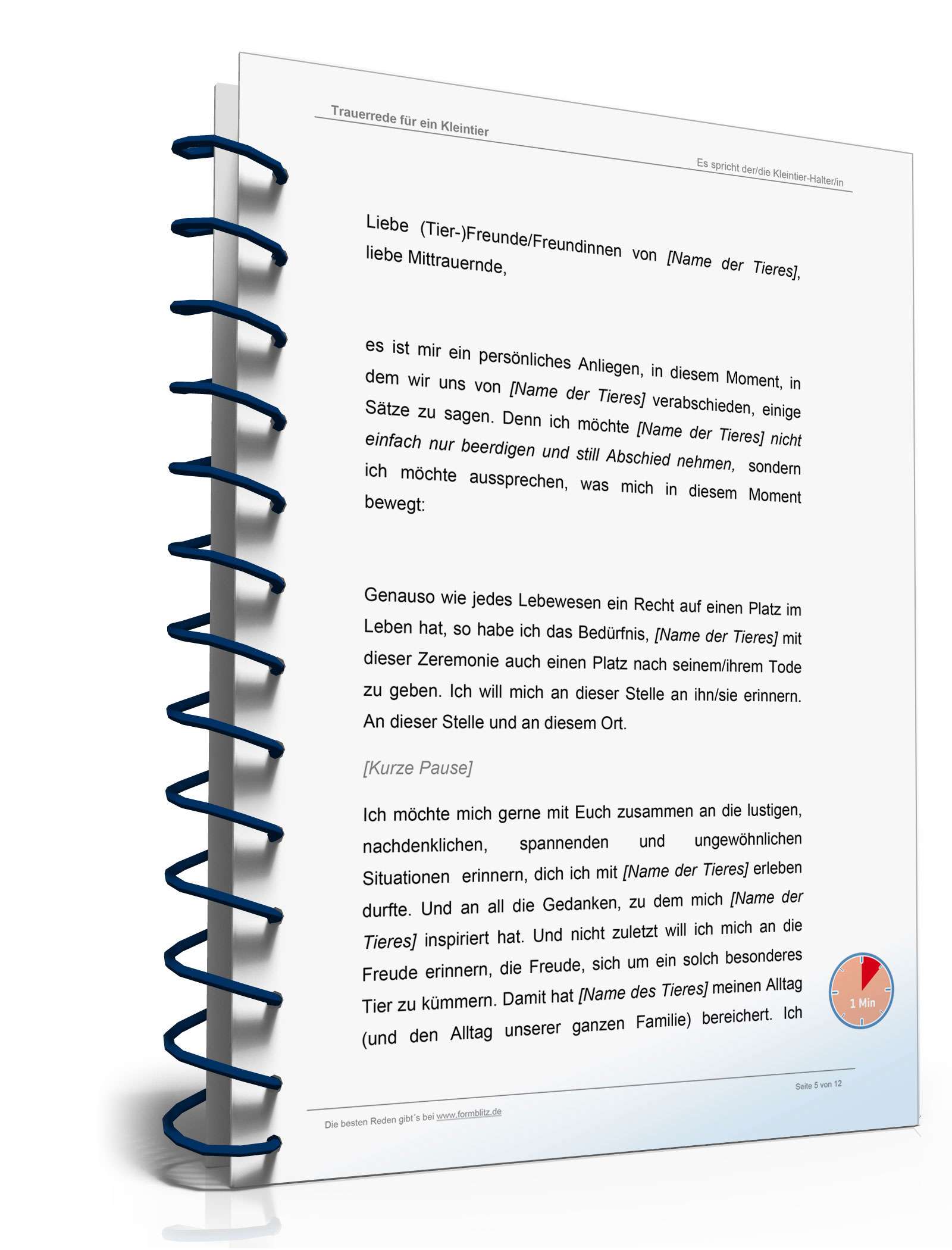 Trauerrede für ein Kleintier  Word. Seite: 5