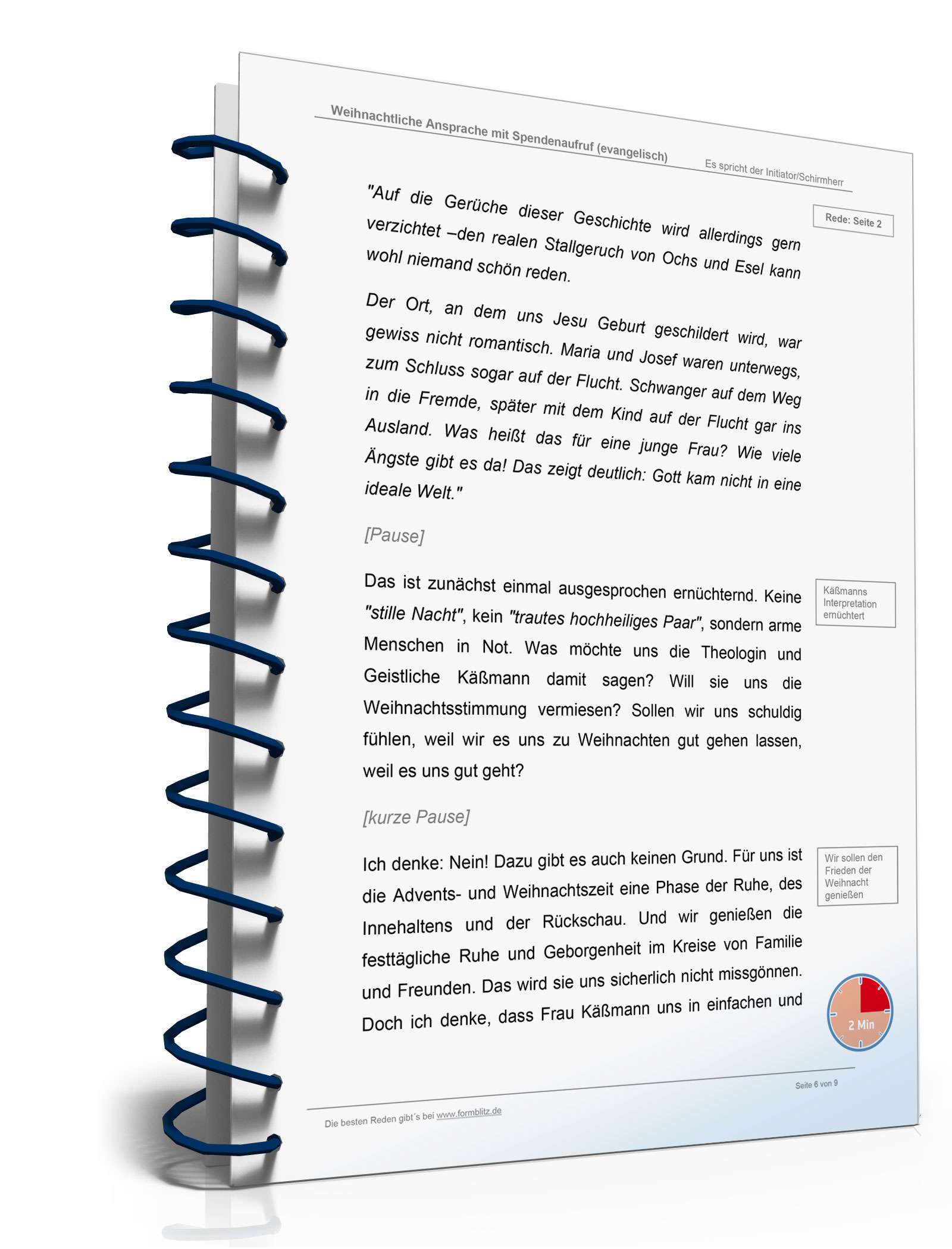 Evangelische Weihnachtsansprache mit Spendenaufruf Word. Seite: 6