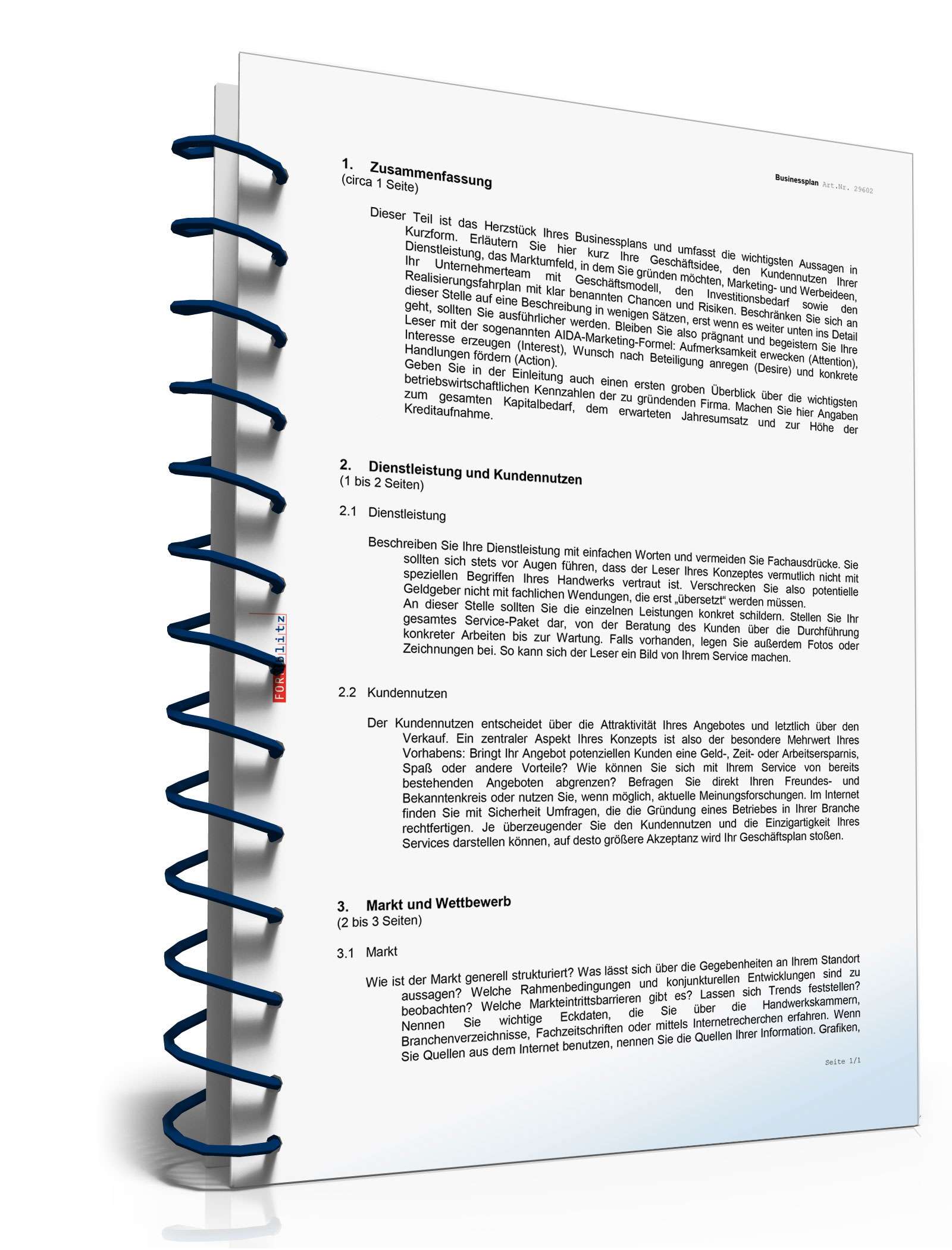 Businessplan Handwerk Excel. Seite: 8