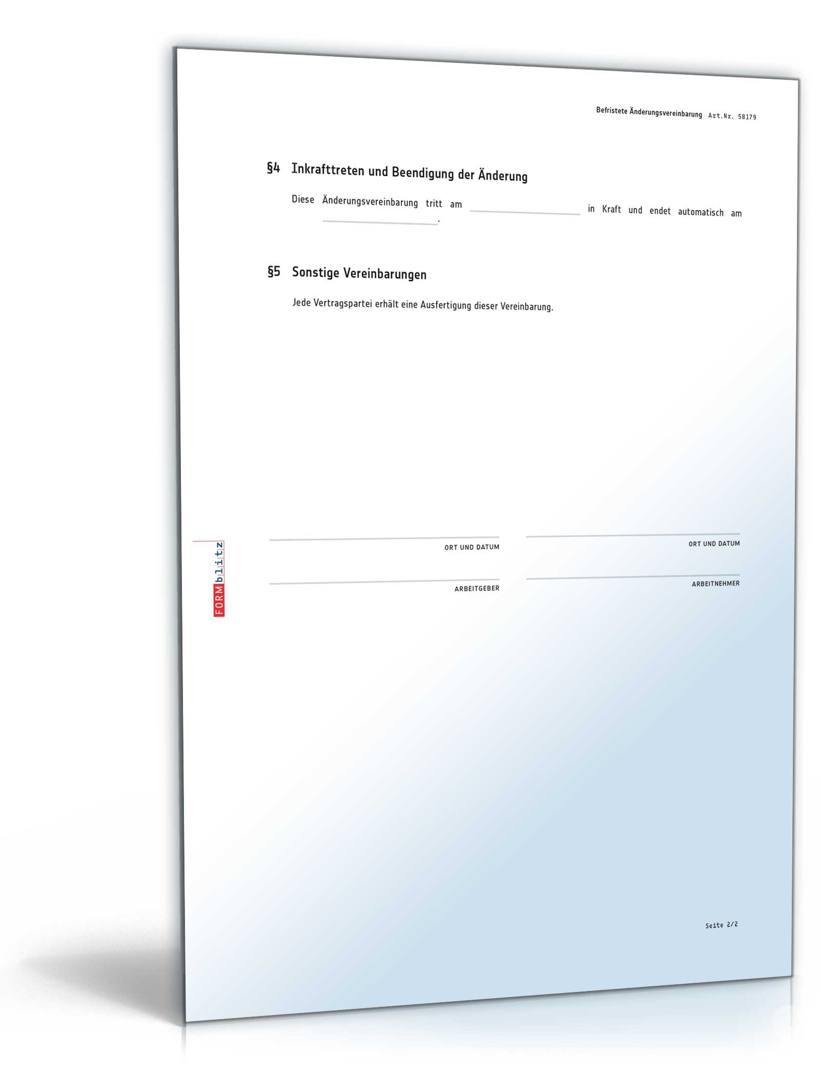 Befristete Änderungsvereinbarung  PDF. Seite: 2