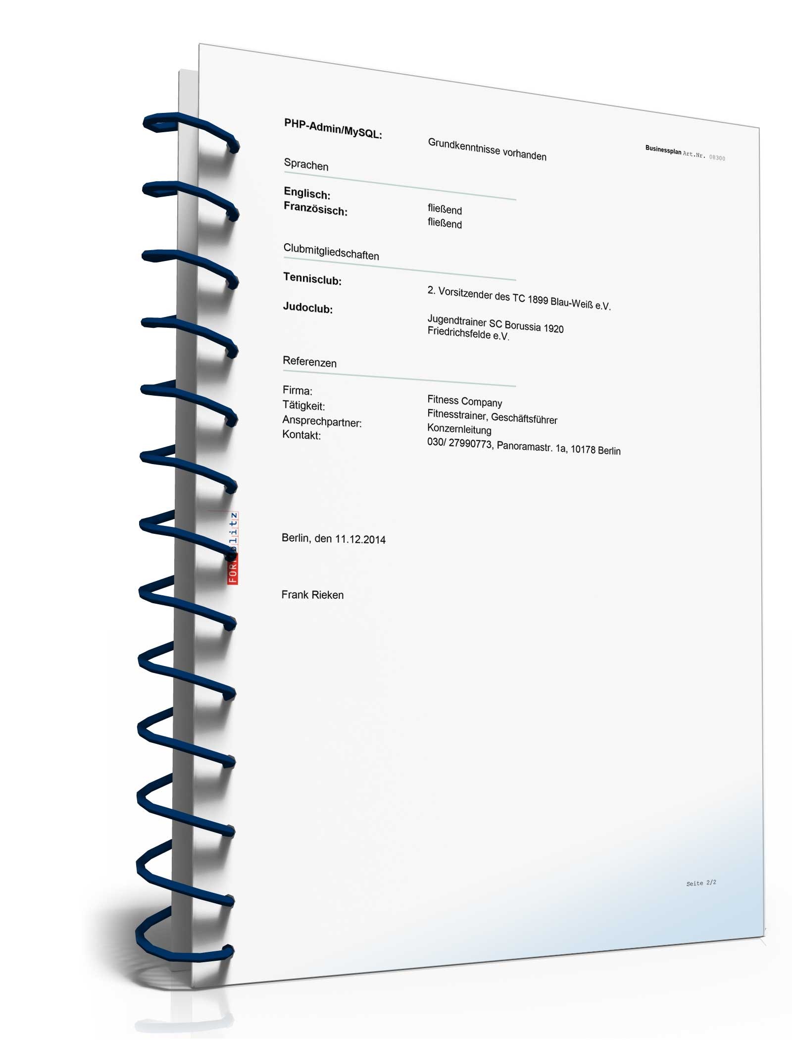 Businessplan Fitnessstudio Excel. Seite: 18