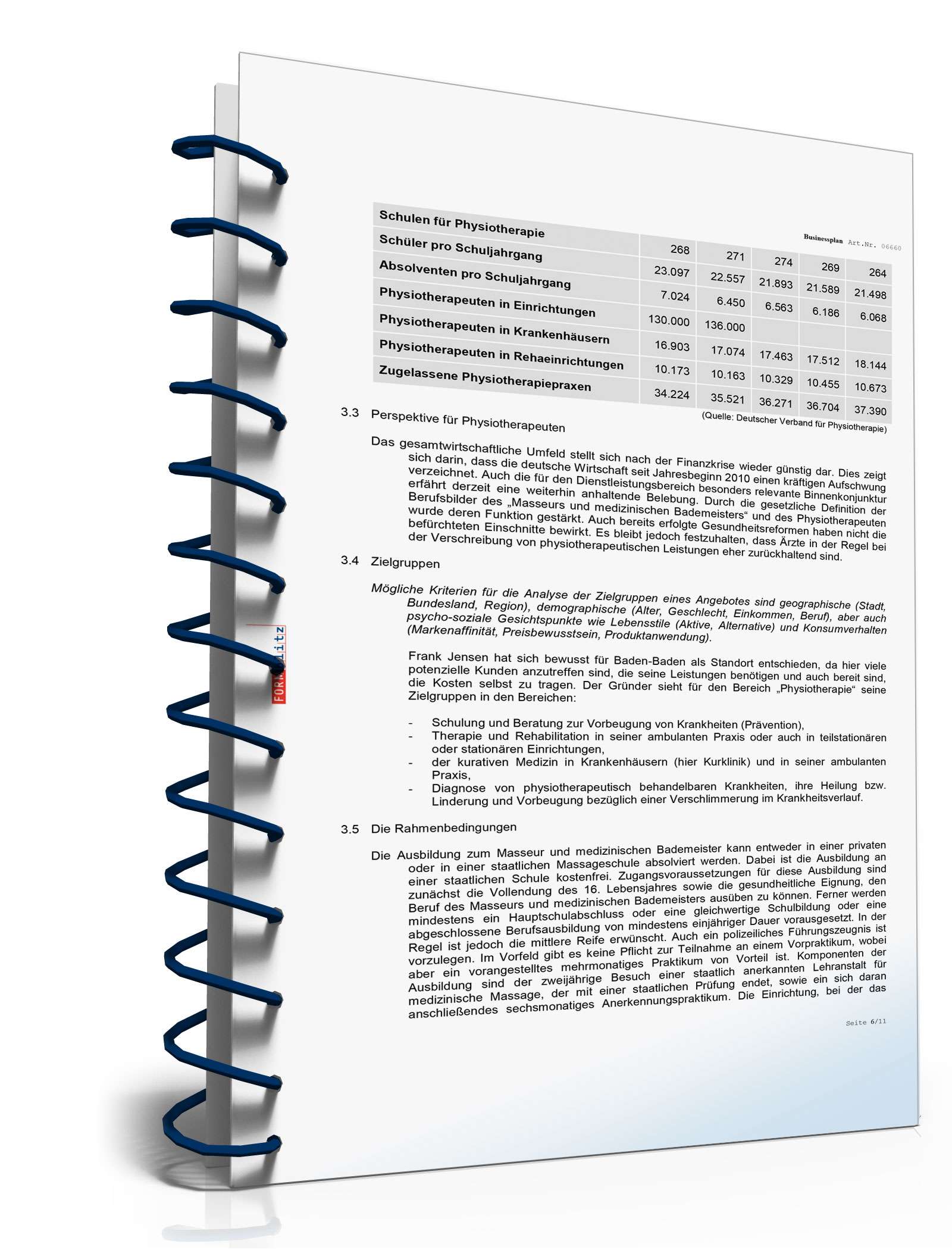 Businessplan Physiotherapie Excel. Seite: 5