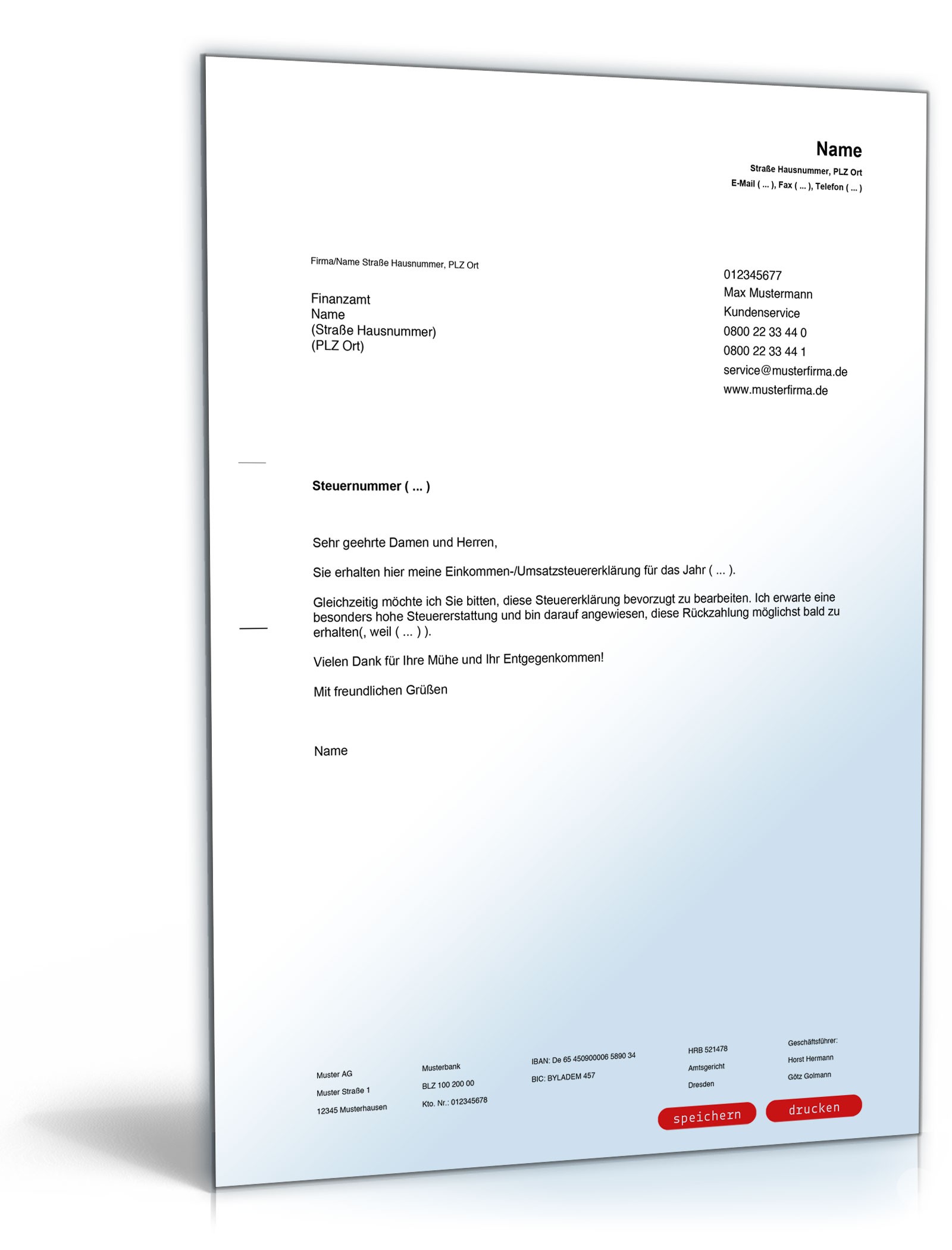 Bitte um bevorzugte Bearbeitung beim Finanzamt PDF