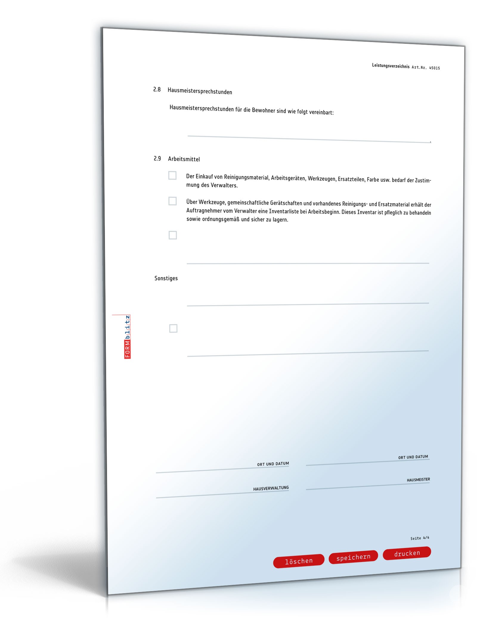 Vertrag selbständiger Hausmeister PDF. Seite: 9