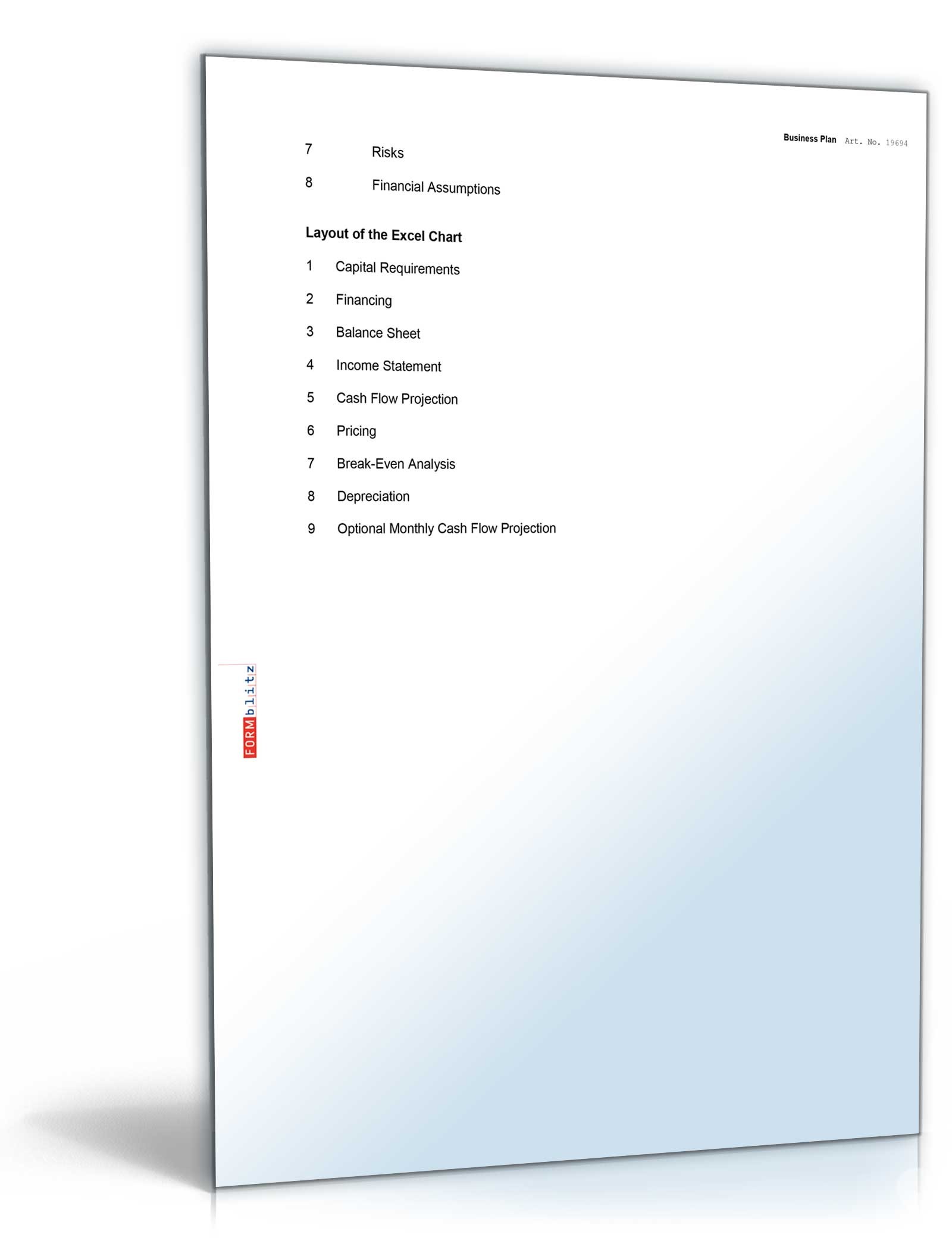 Businessplan auf Englisch Excel. Seite: 5