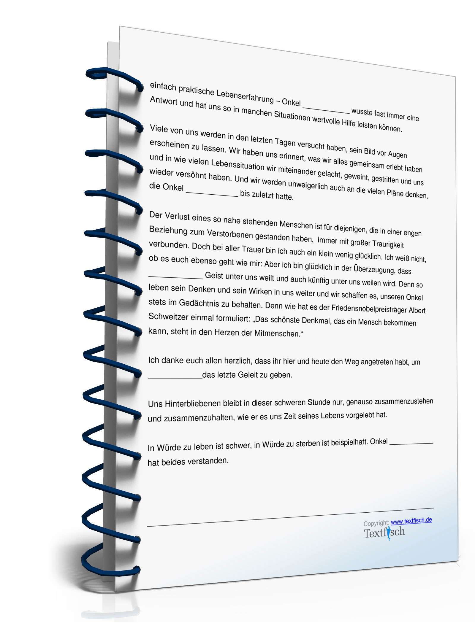 Trauerrede für den verstorbenen Onkel  PDF. Seite: 3