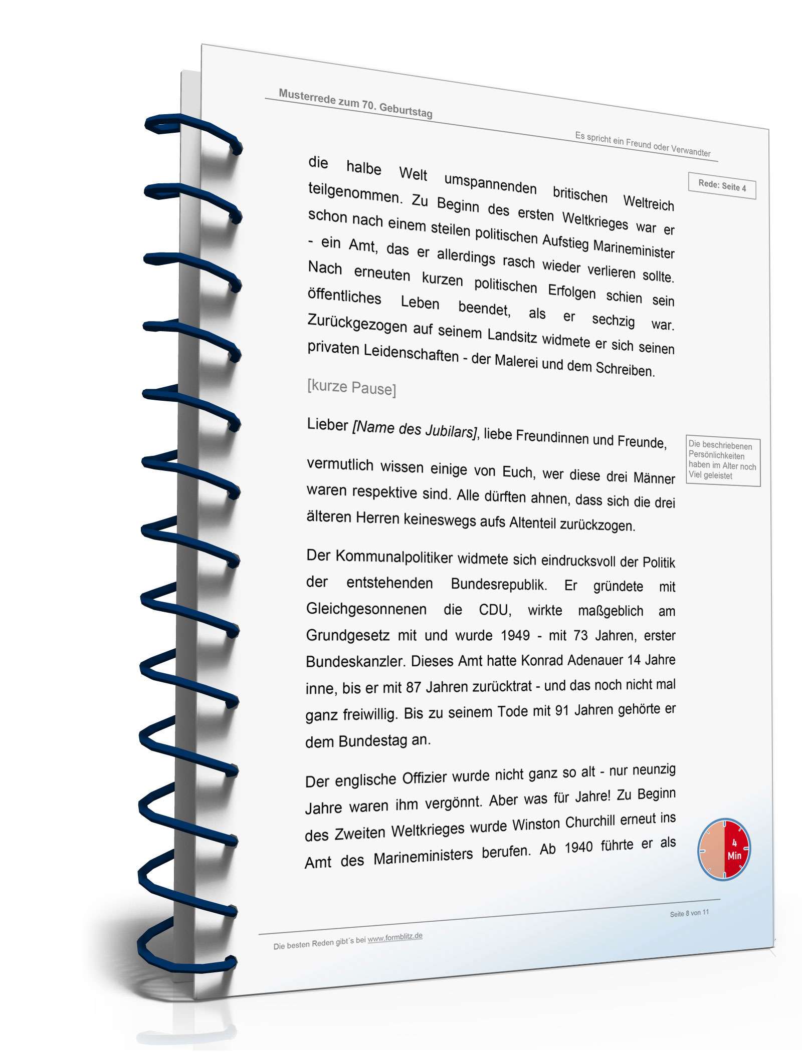 Rede zum 70. Geburtstag eines männlichen Jubilar Word. Seite: 8