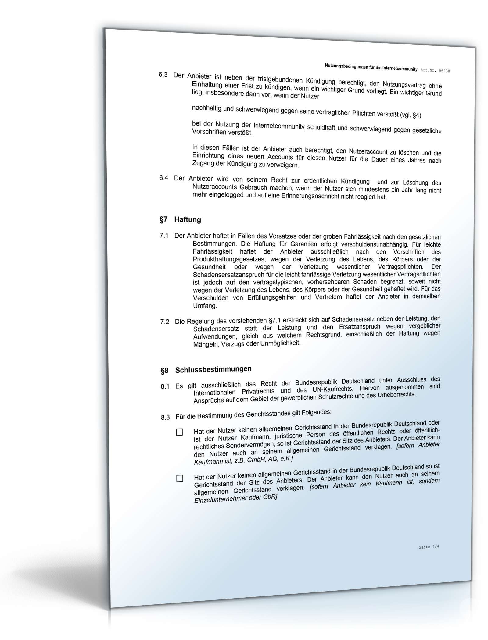 Nutzungsbedingungen Internet-Community Word. Seite: 4