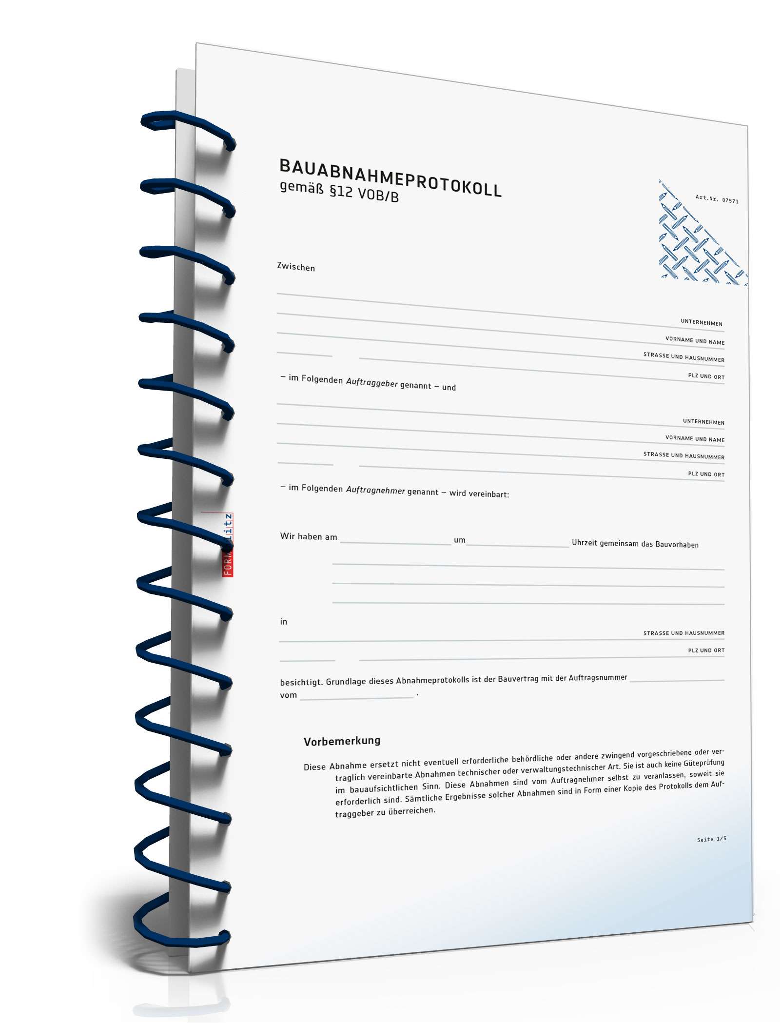 Bauabnahmeprotokoll PDF