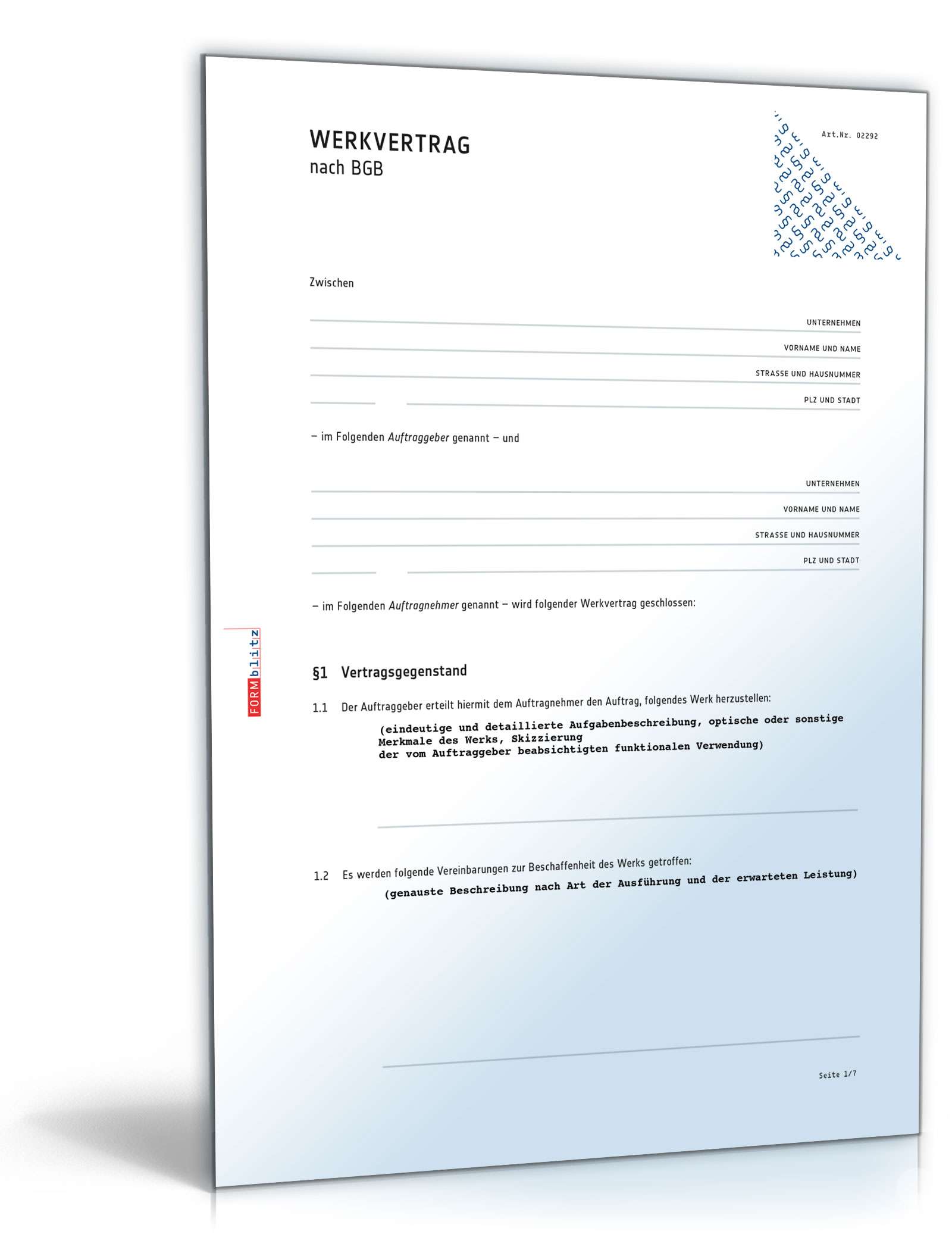 Werkvertrag nach BGB PDF