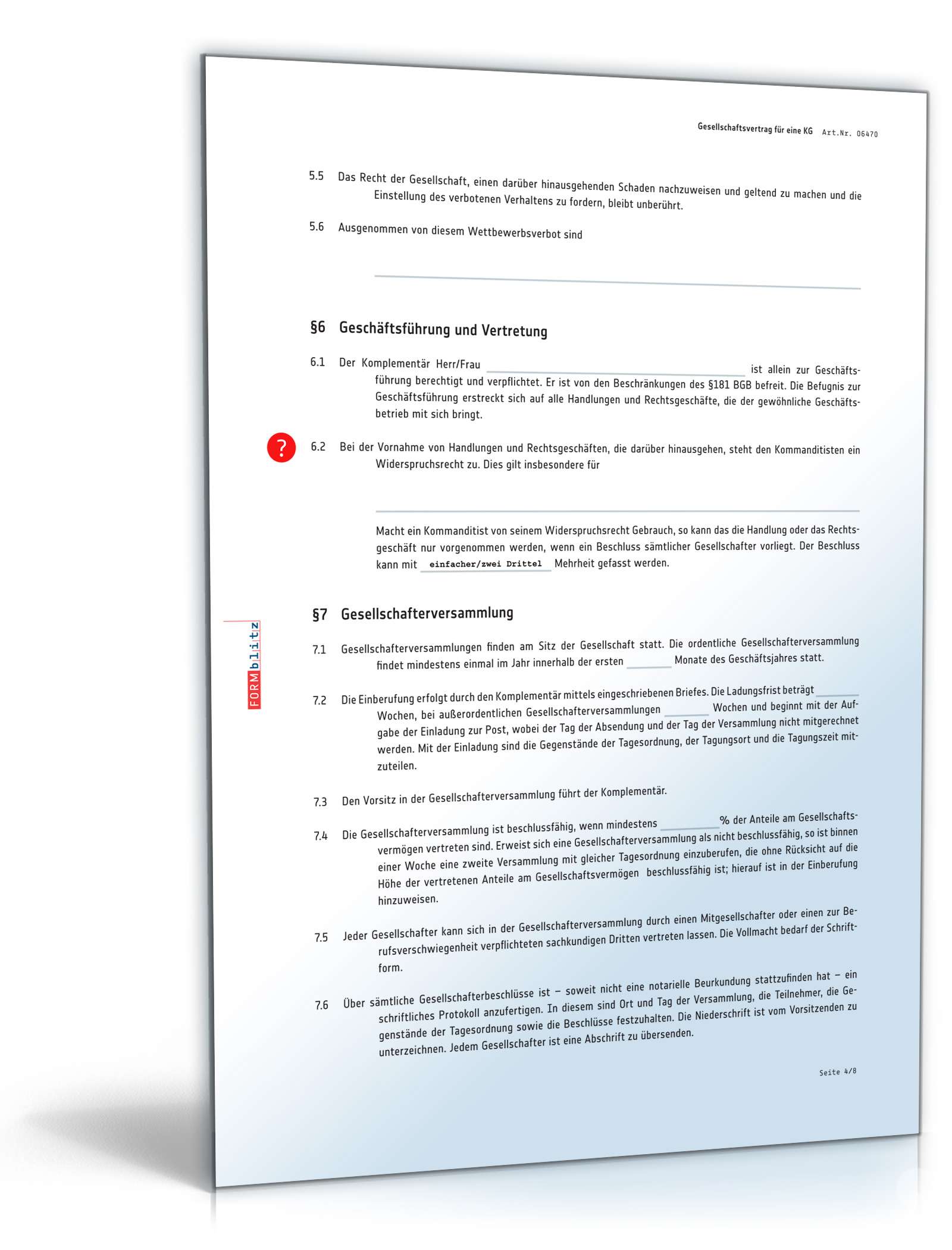 Gesellschaftsvertrag Kommanditgesellschaft PDF. Seite: 4