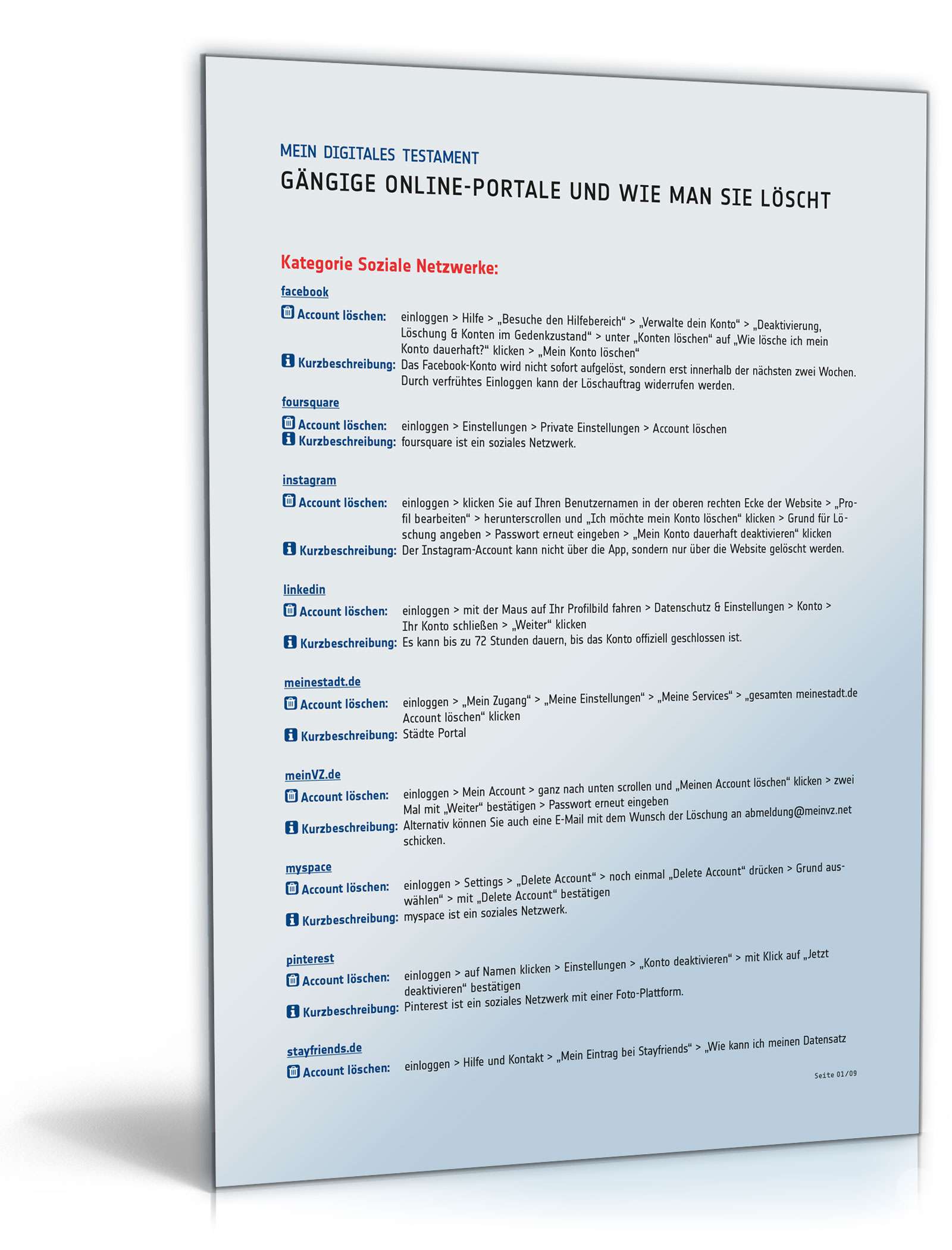 Infoliste über den Verbleib digitaler Konten PDF