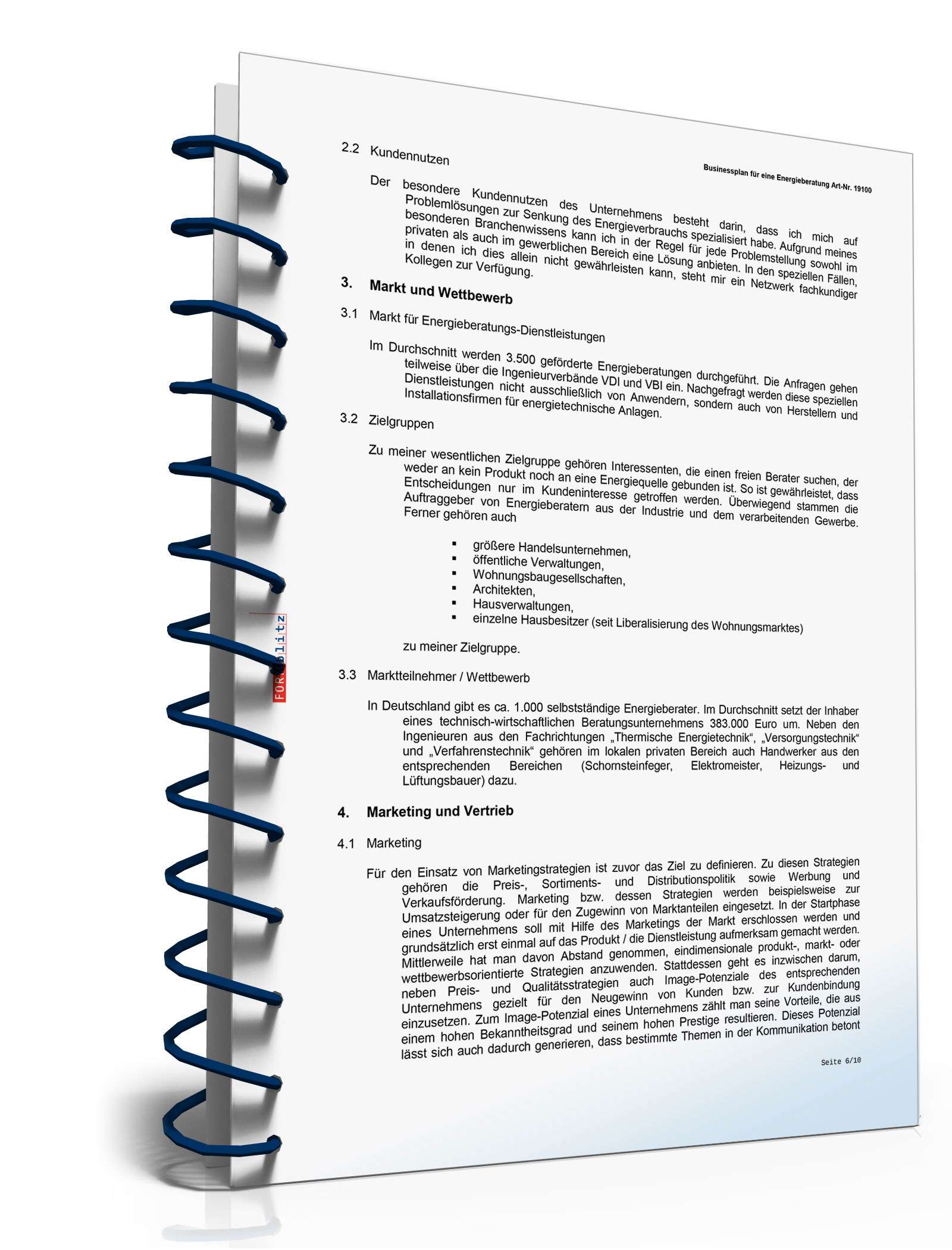 Businessplan Energieberatung Excel. Seite: 9
