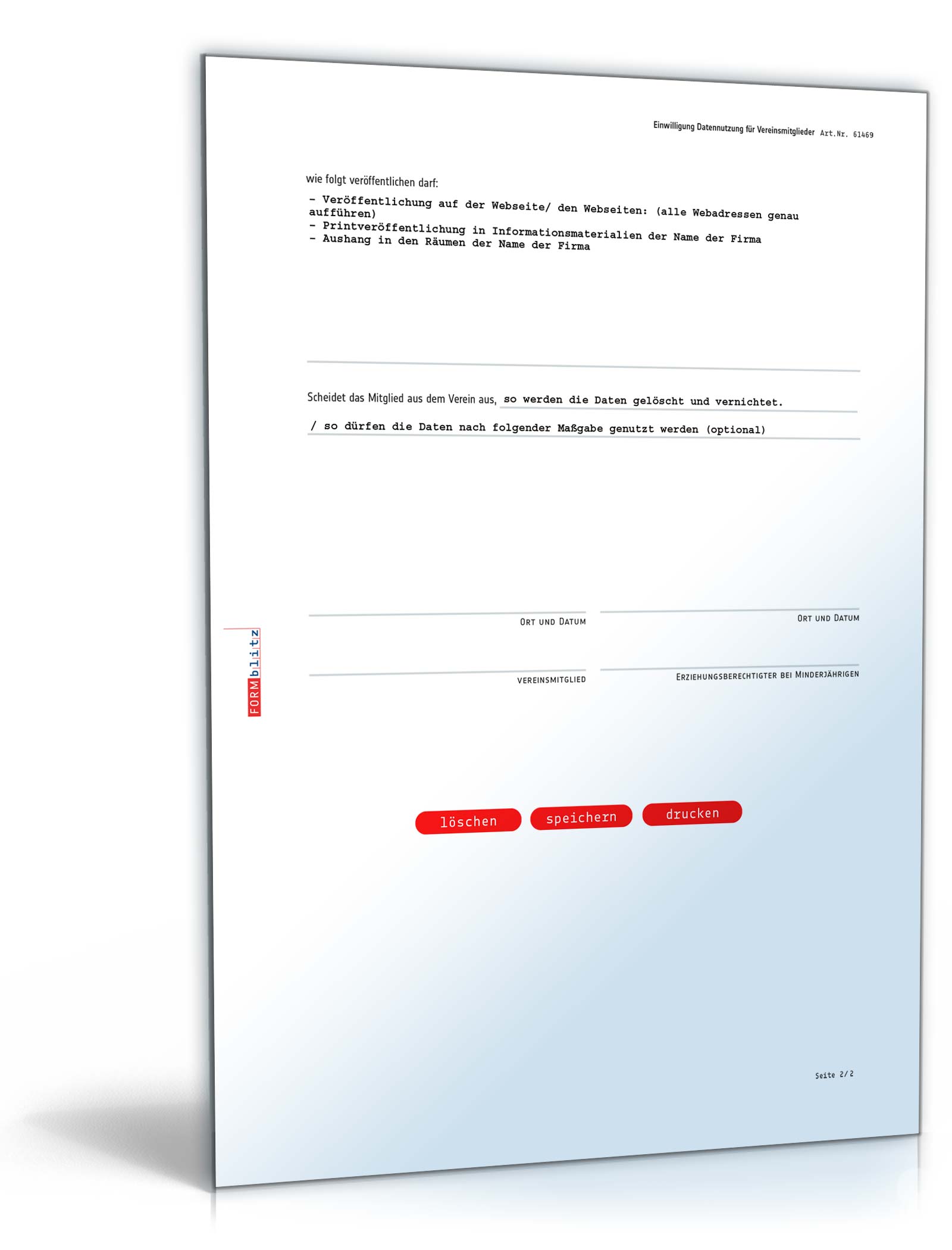 Einwilligung Datennutzung für Vereinsmitglieder PDF. Seite: 2