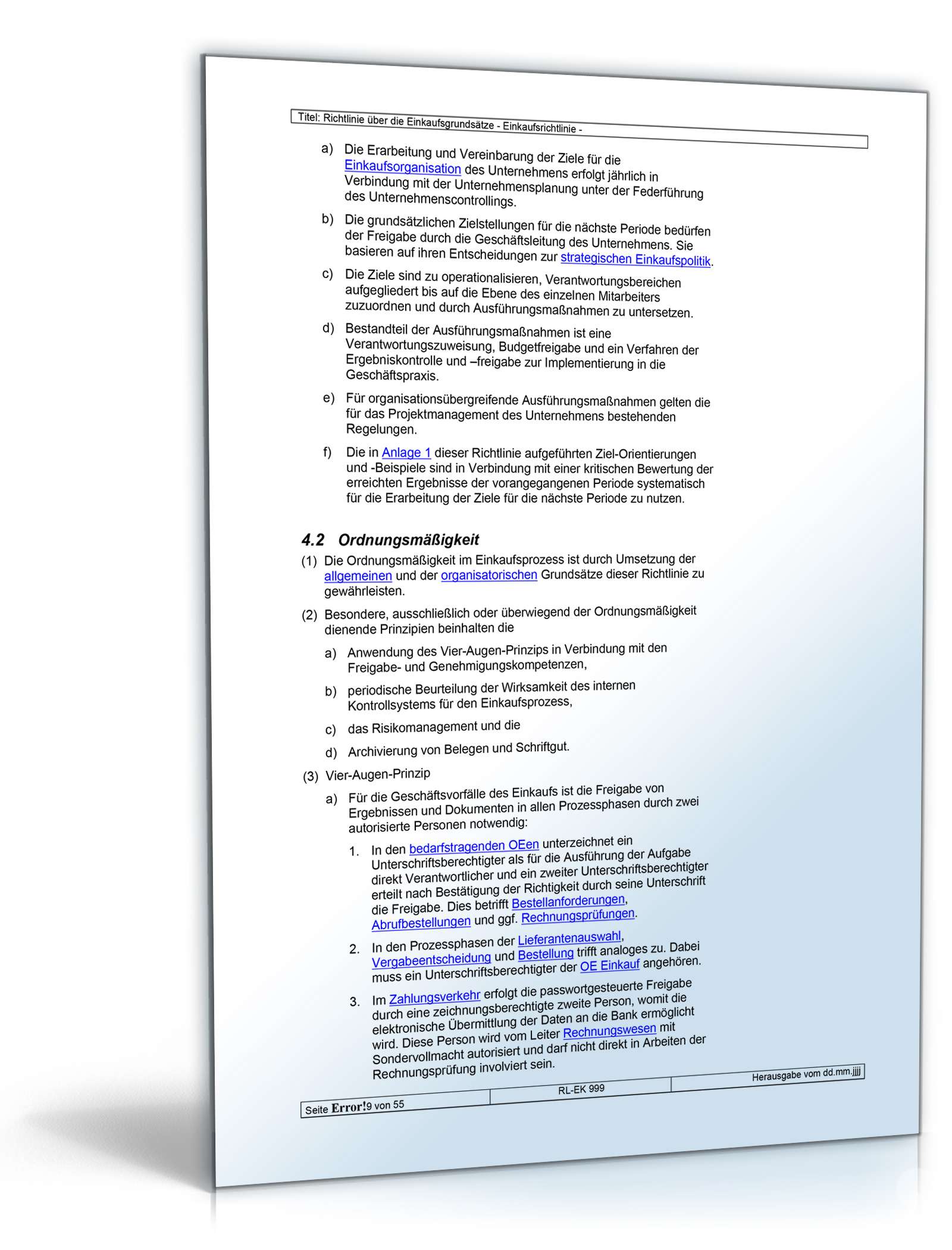 Richtlinien über die Einkaufsgrundsätze Word. Seite: 9