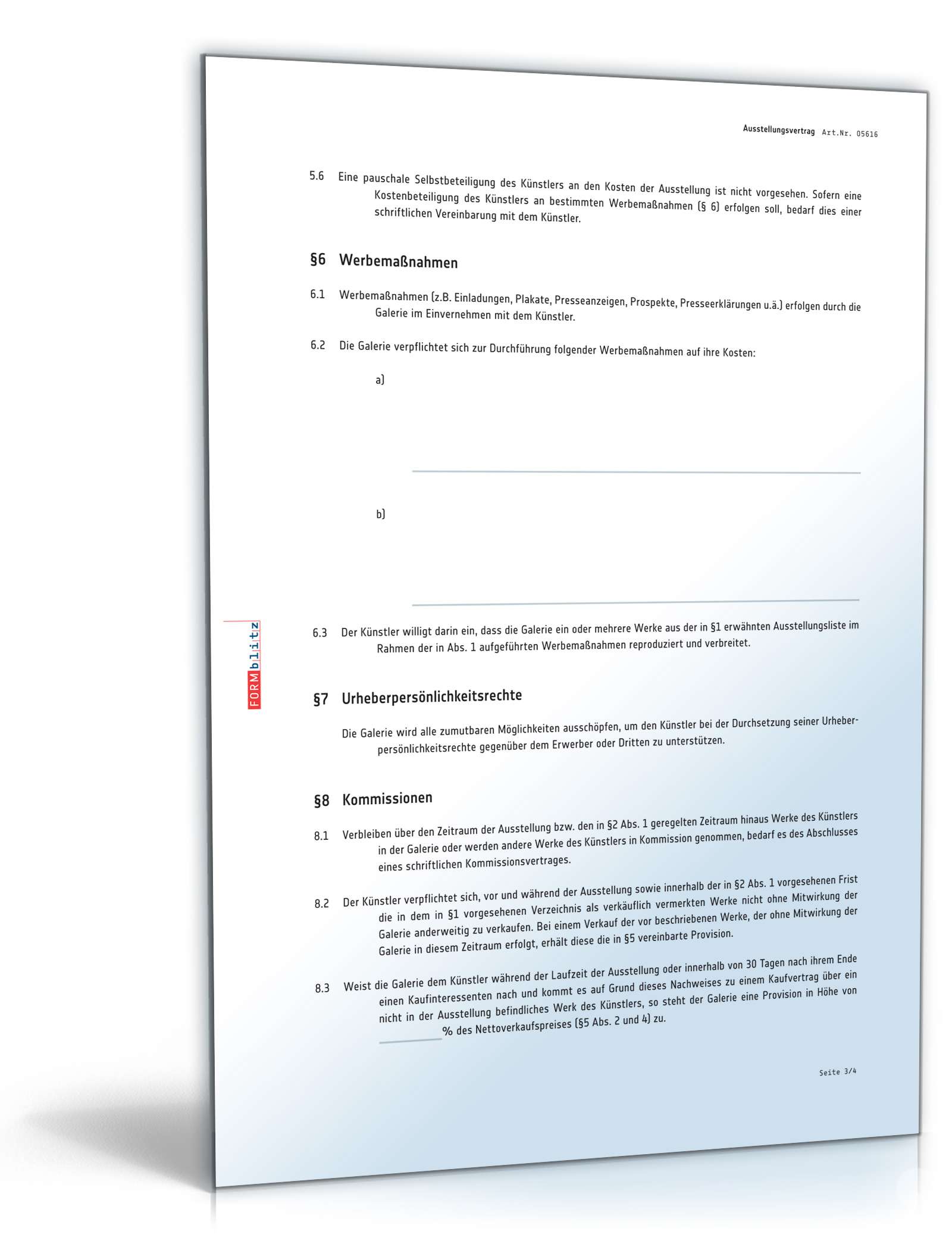 Ausstellungsvertrag PDF. Seite: 3