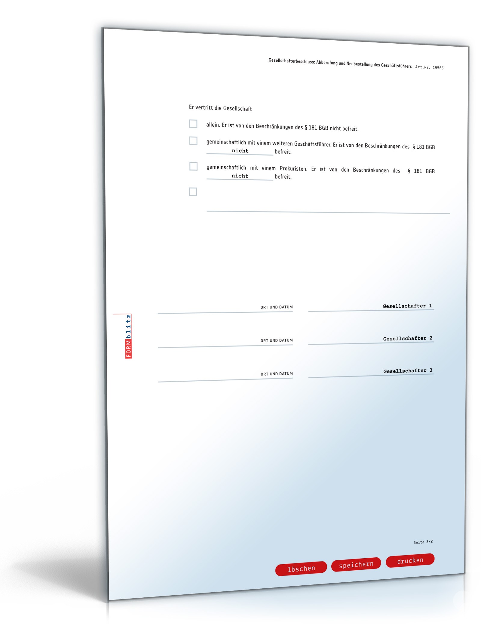 Abberufung und Neubestellung Geschäftsführer PDF. Seite: 2
