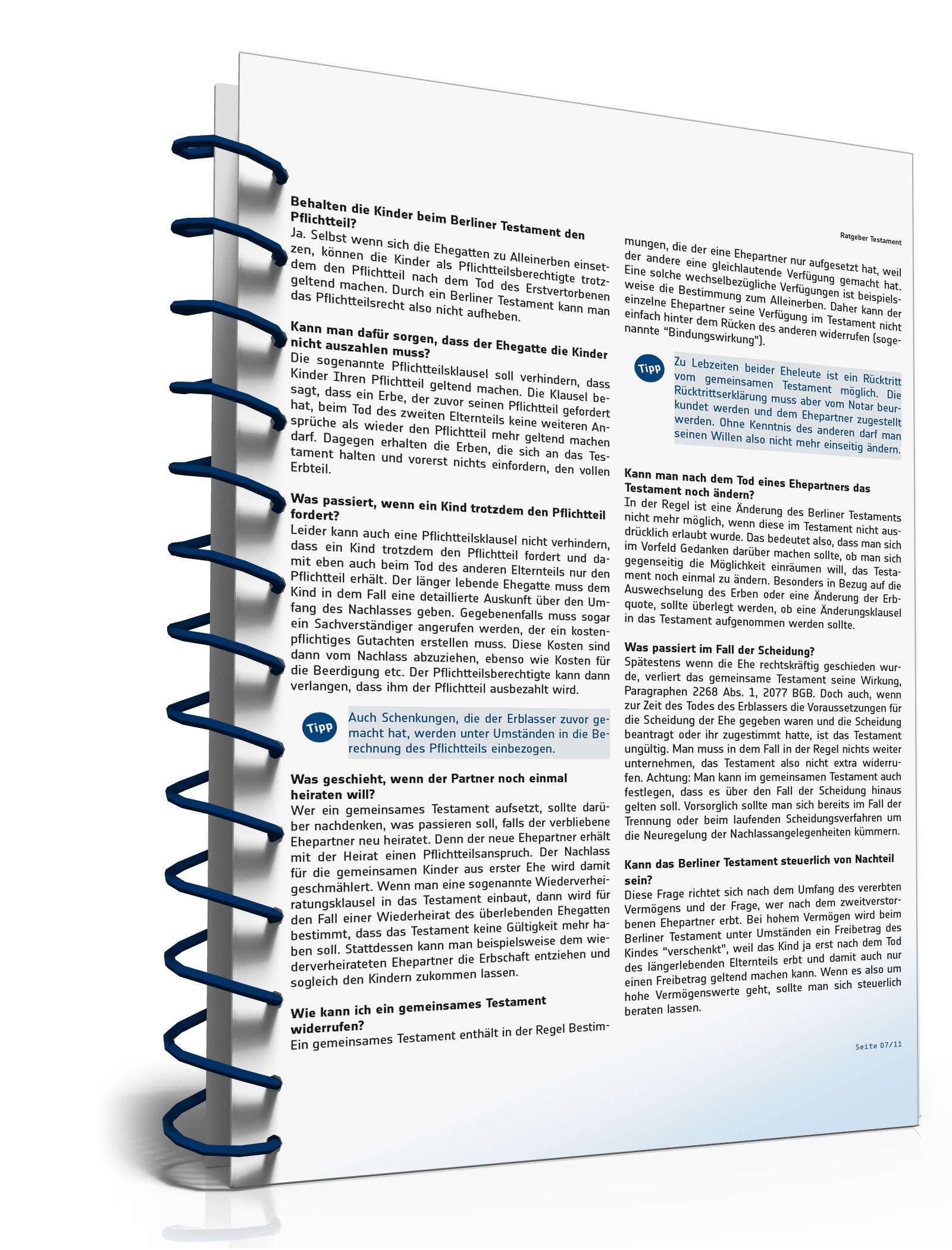 Ratgeber Testament und Berliner Testament PDF. Seite: 7