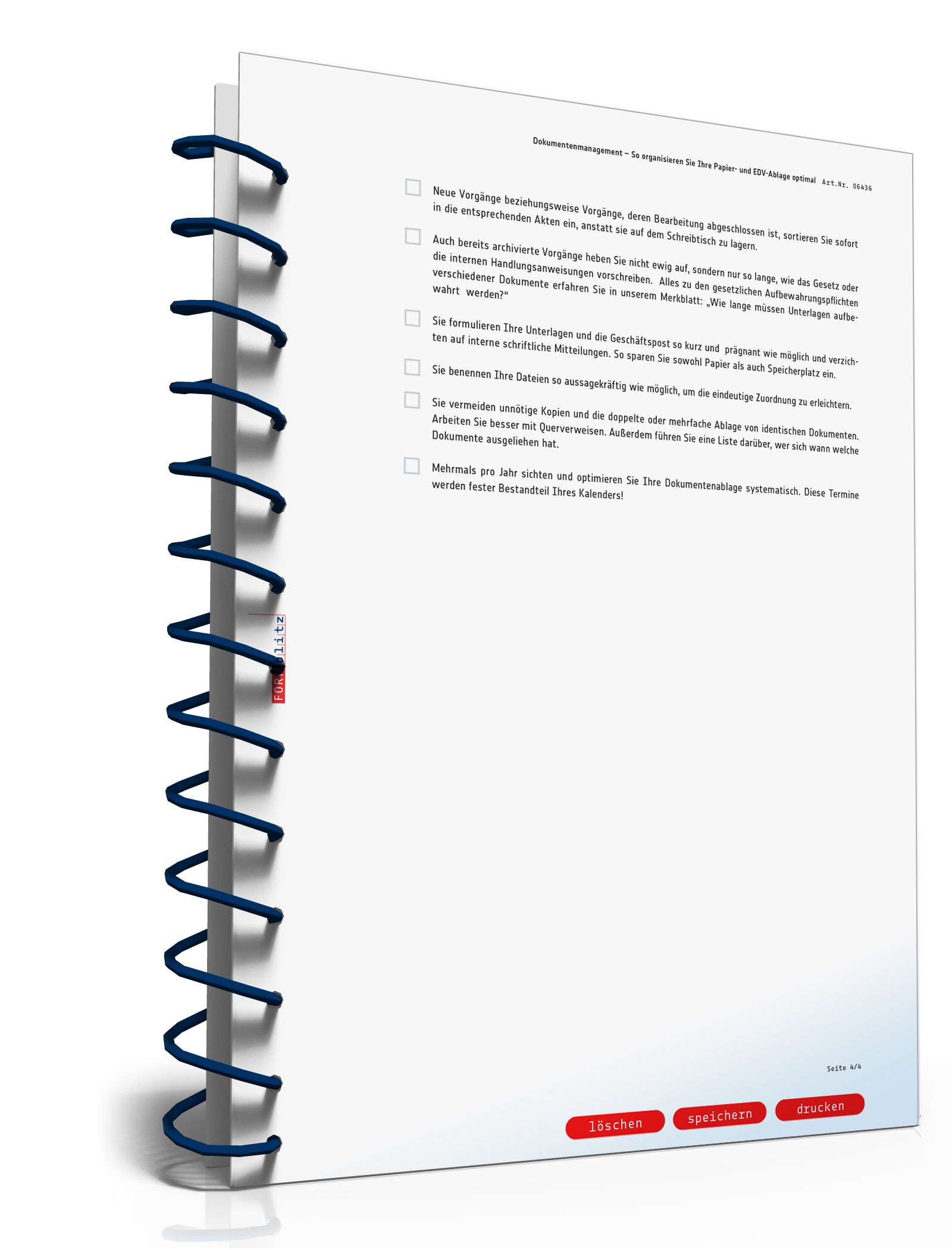 Checkliste Dokumentenmanagement PDF. Seite: 4