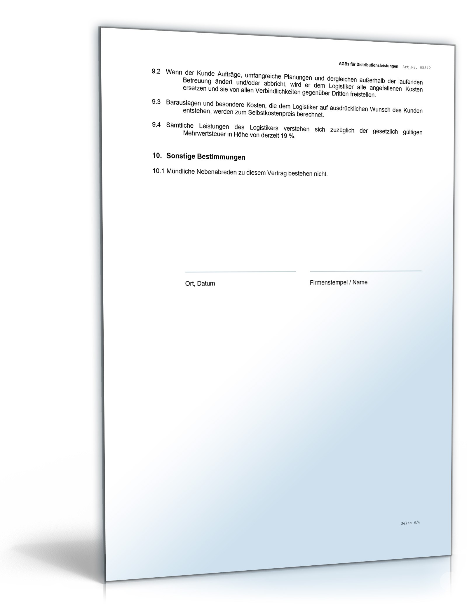 AGB Distributionsleistungen Word. Seite: 4