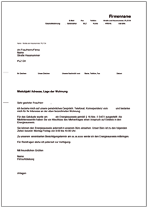 Auskunft Miethöhe Word