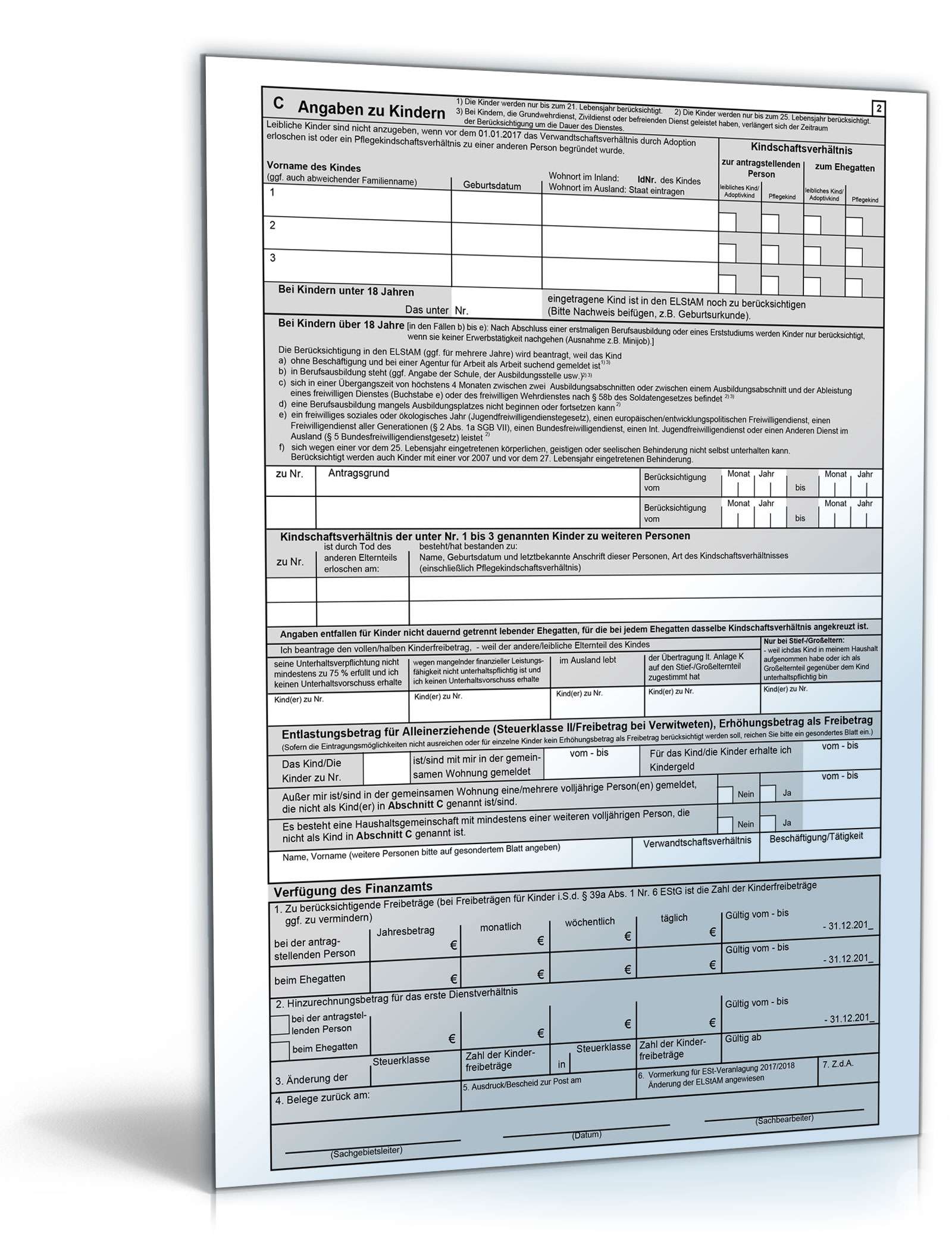Vereinfachter Antrag auf Lohnsteuer-Ermäßigung 2017 PDF. Seite: 2