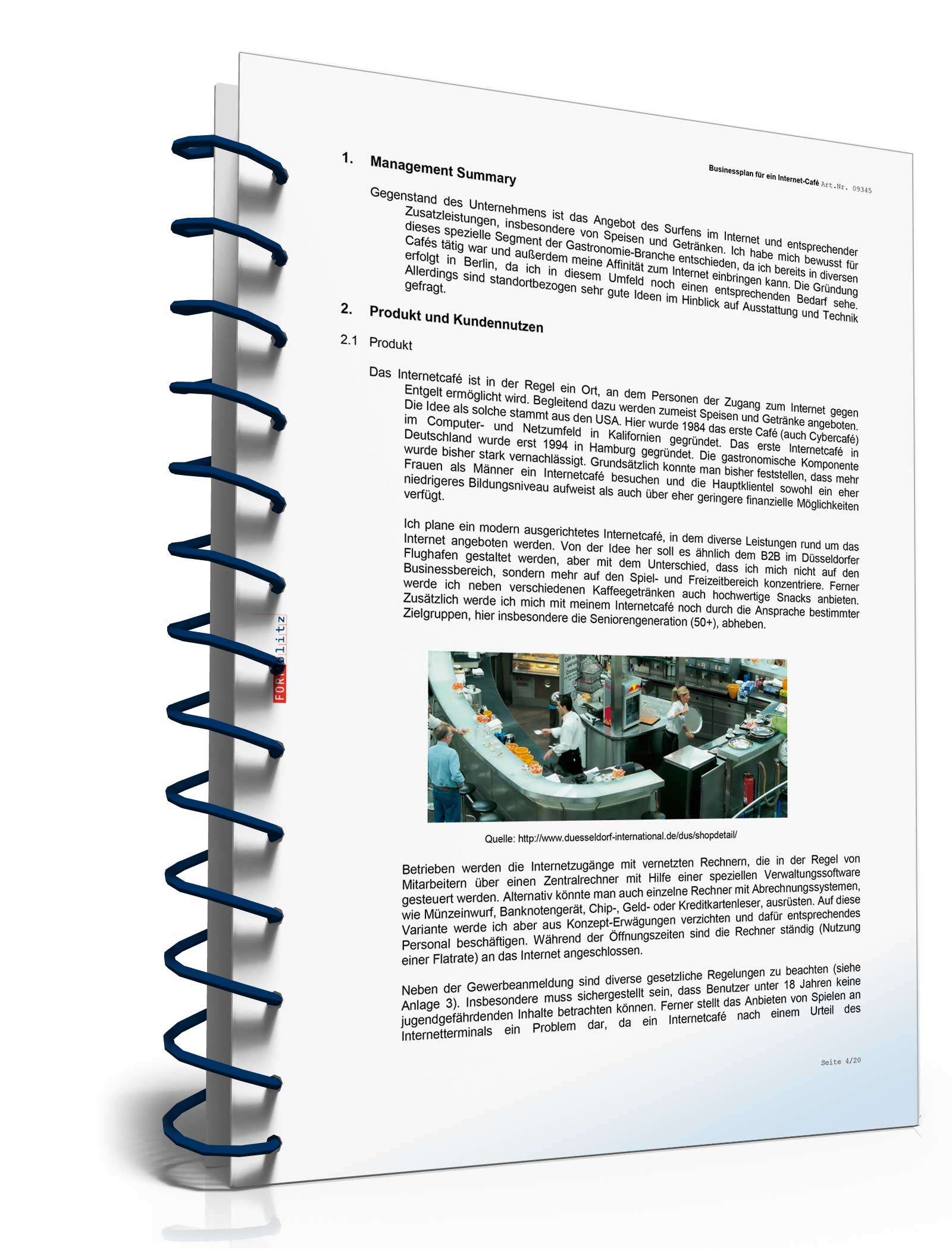 Businessplan Internetcafé Excel. Seite: 8