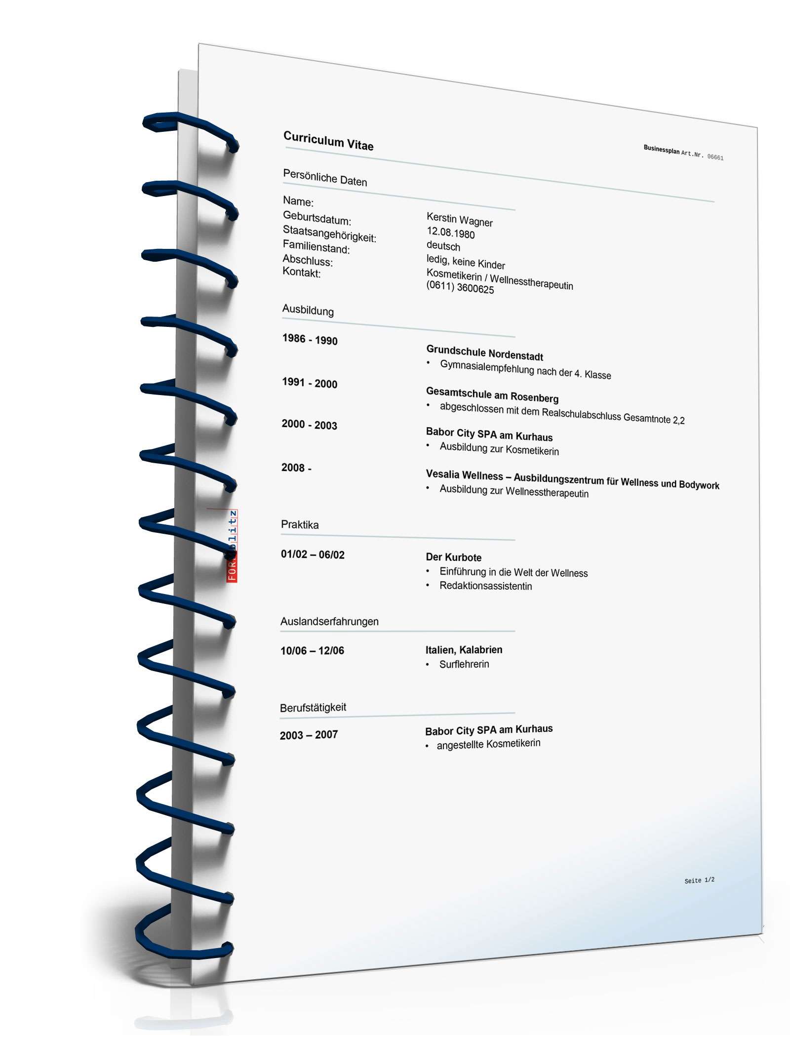 Businessplan Wellnesstherapie-Praxis Excel. Seite: 14