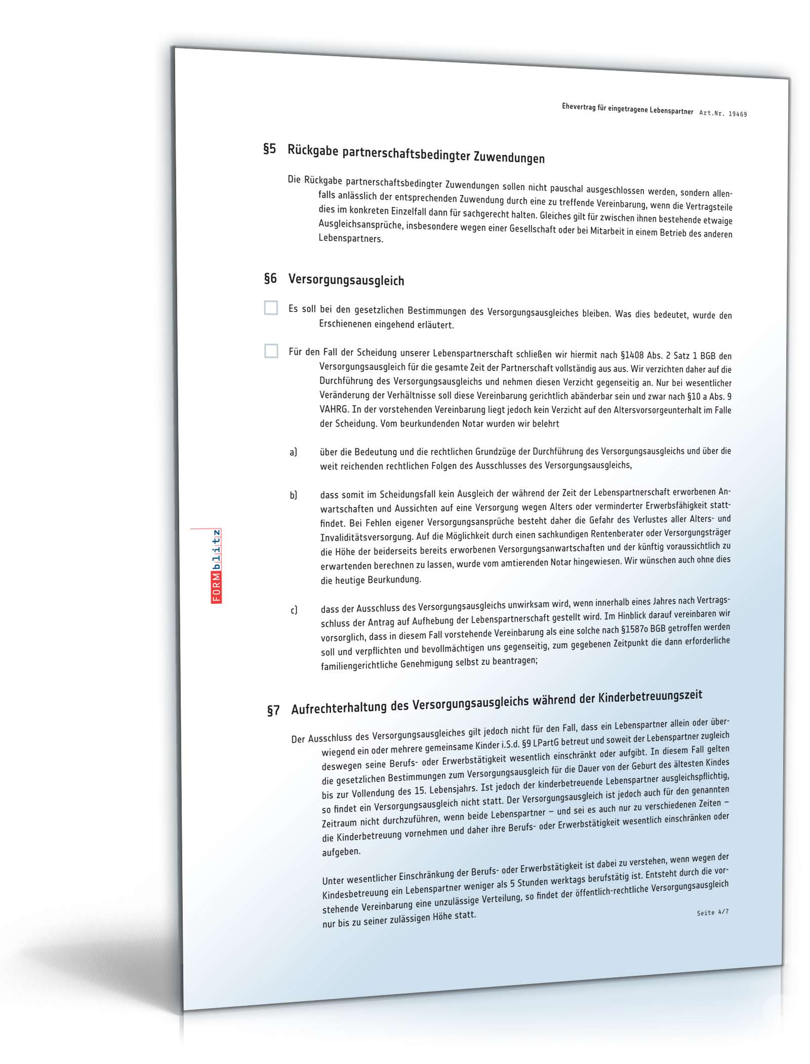 Ehevertrag eingetragene Lebenspartnerschaft PDF. Seite: 4