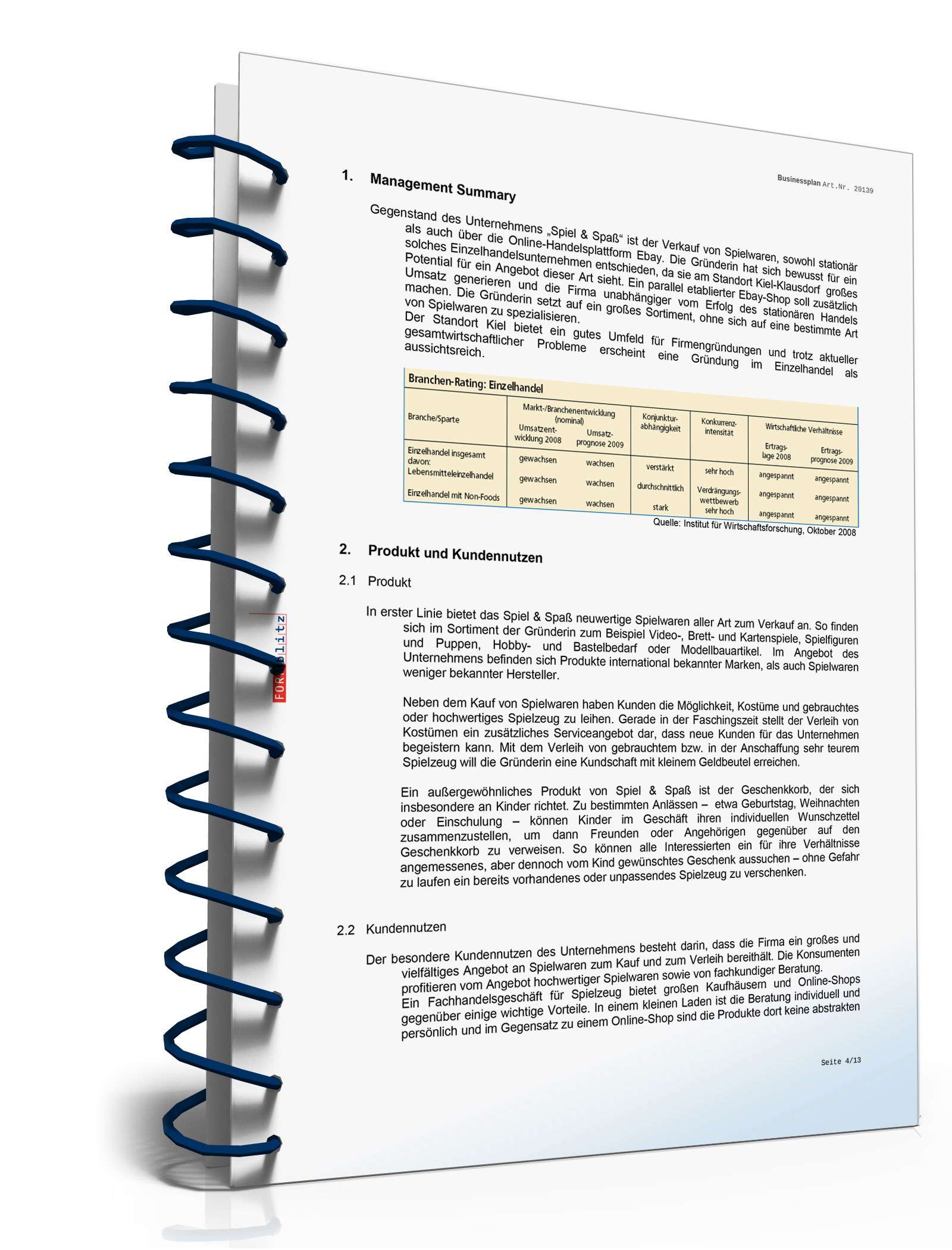 Businessplan Spielwarenhandel Excel. Seite: 7