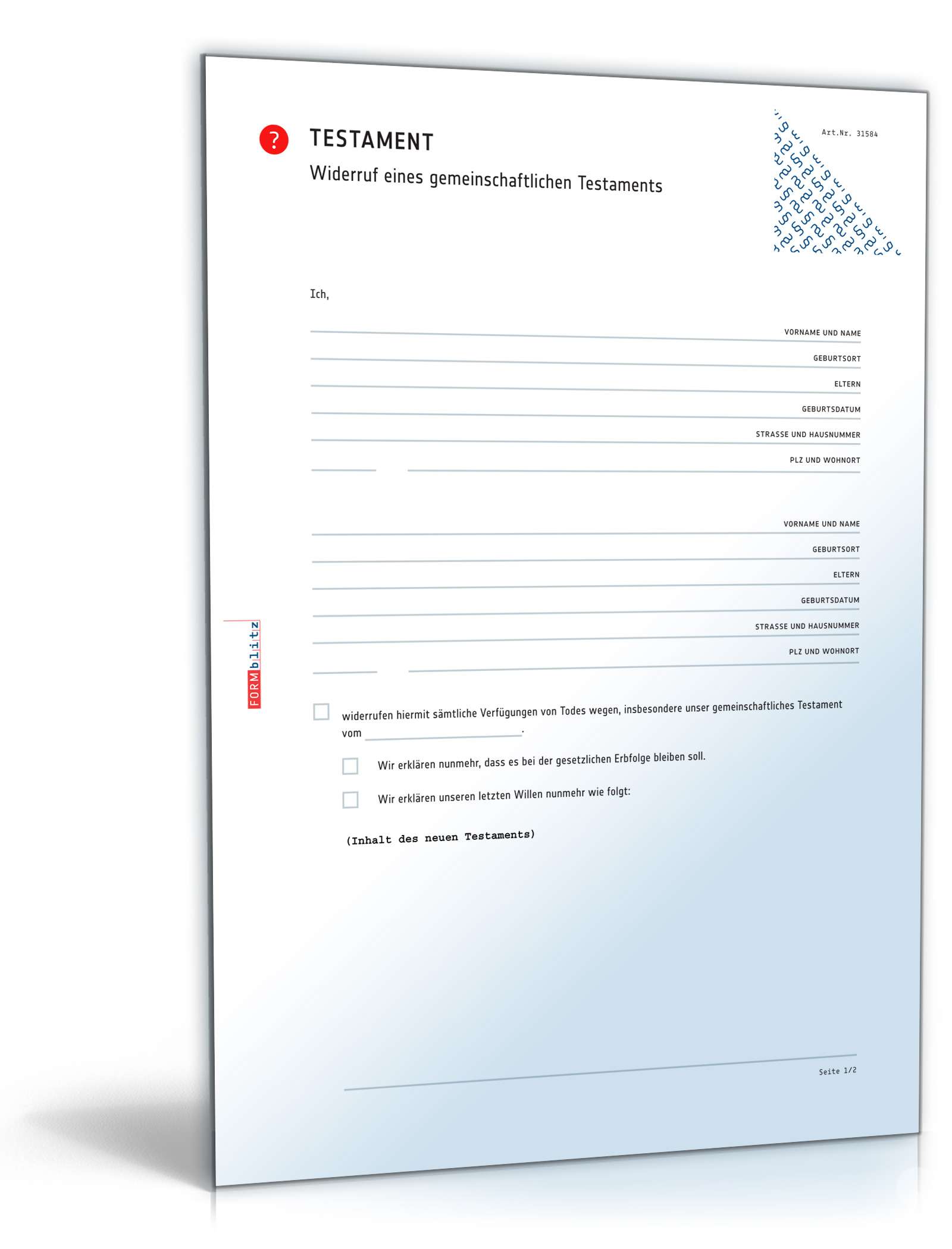 Widerruf gemeinschaftliches Testament PDF