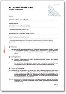 Betriebsvereinbarung Umgang Mobbing Word