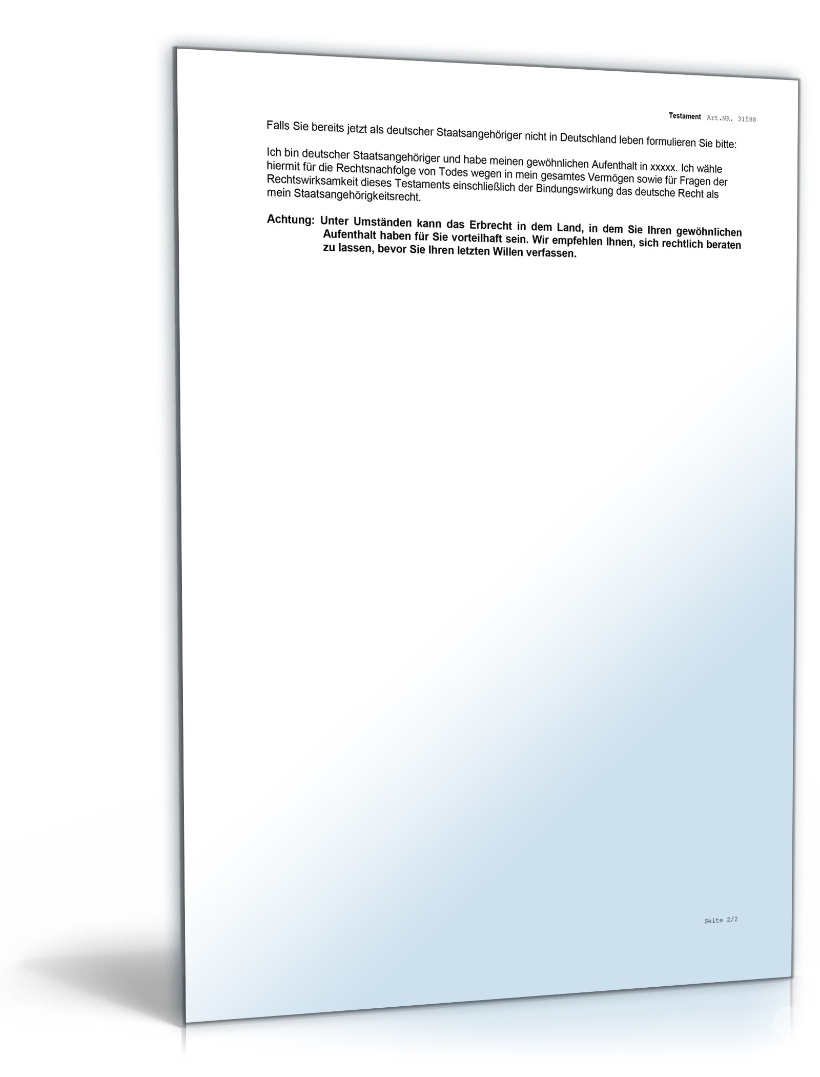 Testament mit Auflagen Word. Seite: 5