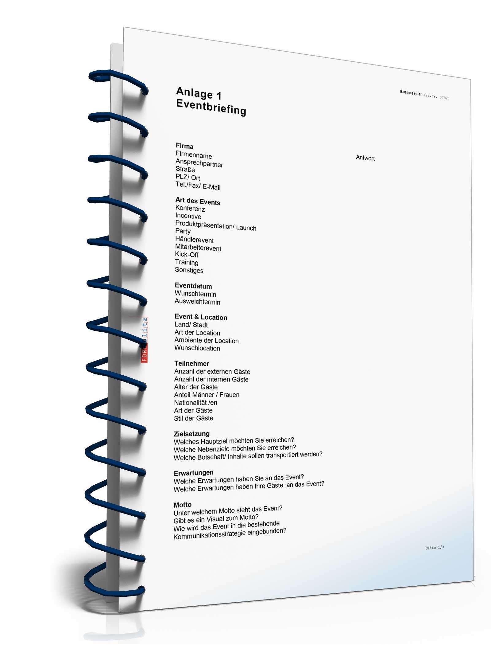 Businessplan Eventagentur Excel. Seite: 9
