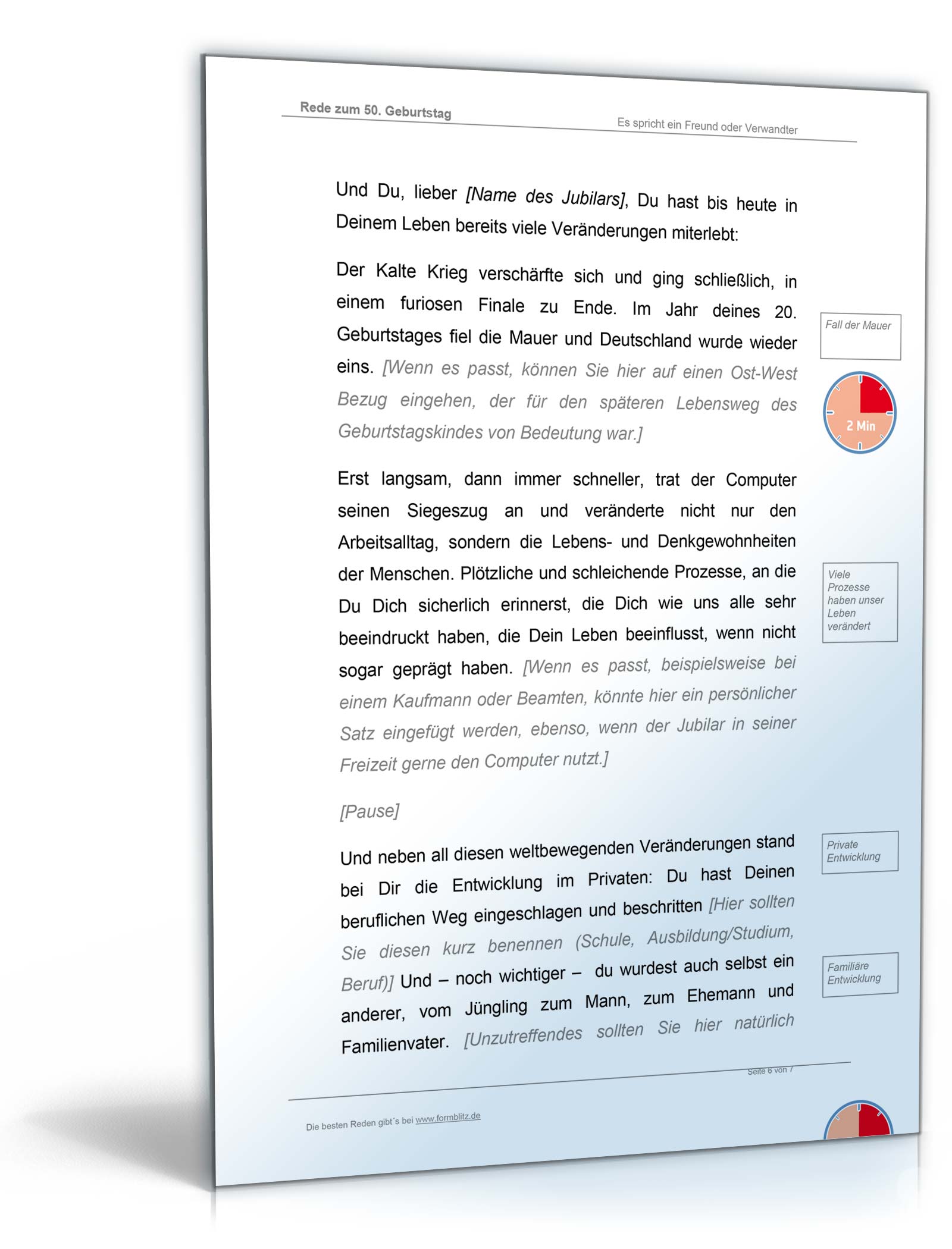Musterrede 50. Geburtstag 2024 Word. Seite: 3