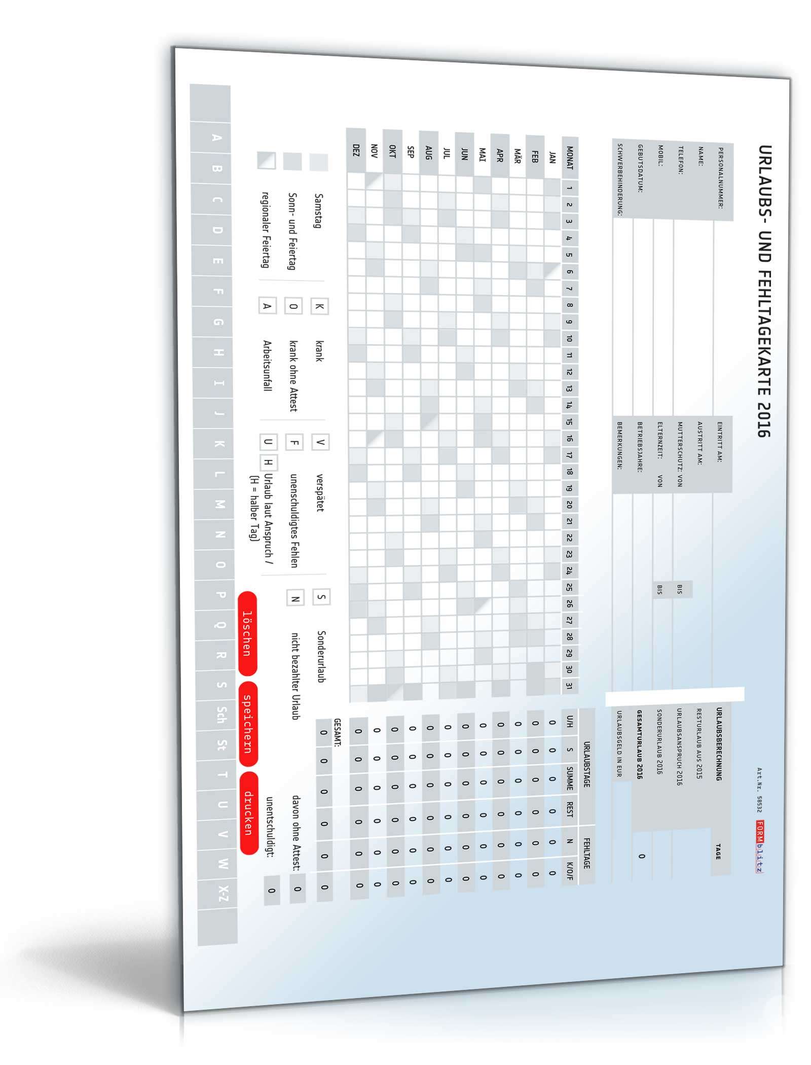 Urlaubs- und Fehltagekarte 2021 PDF