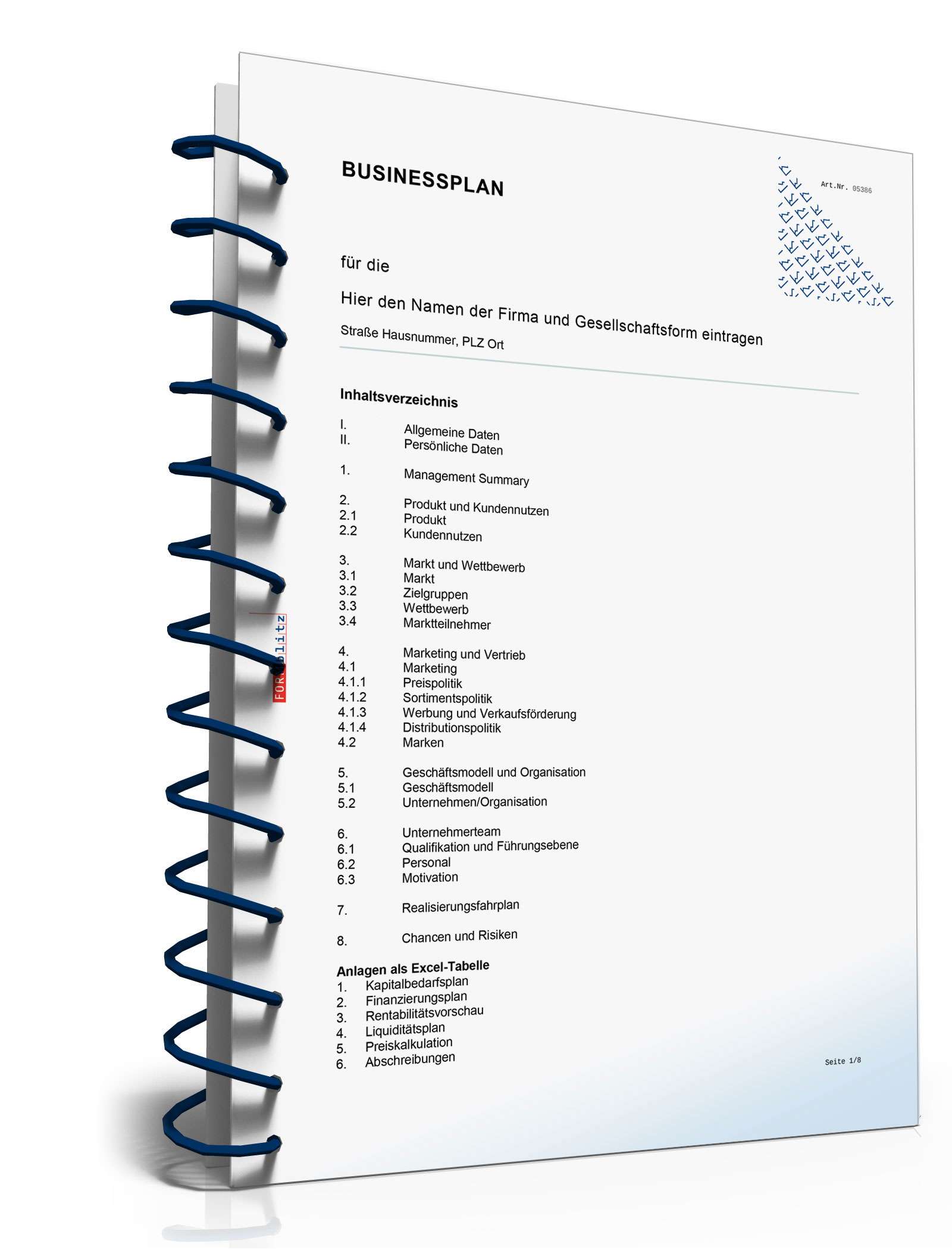 Businessplan und Ratgeber für eine Unternehmensgründung Excel. Seite: 4