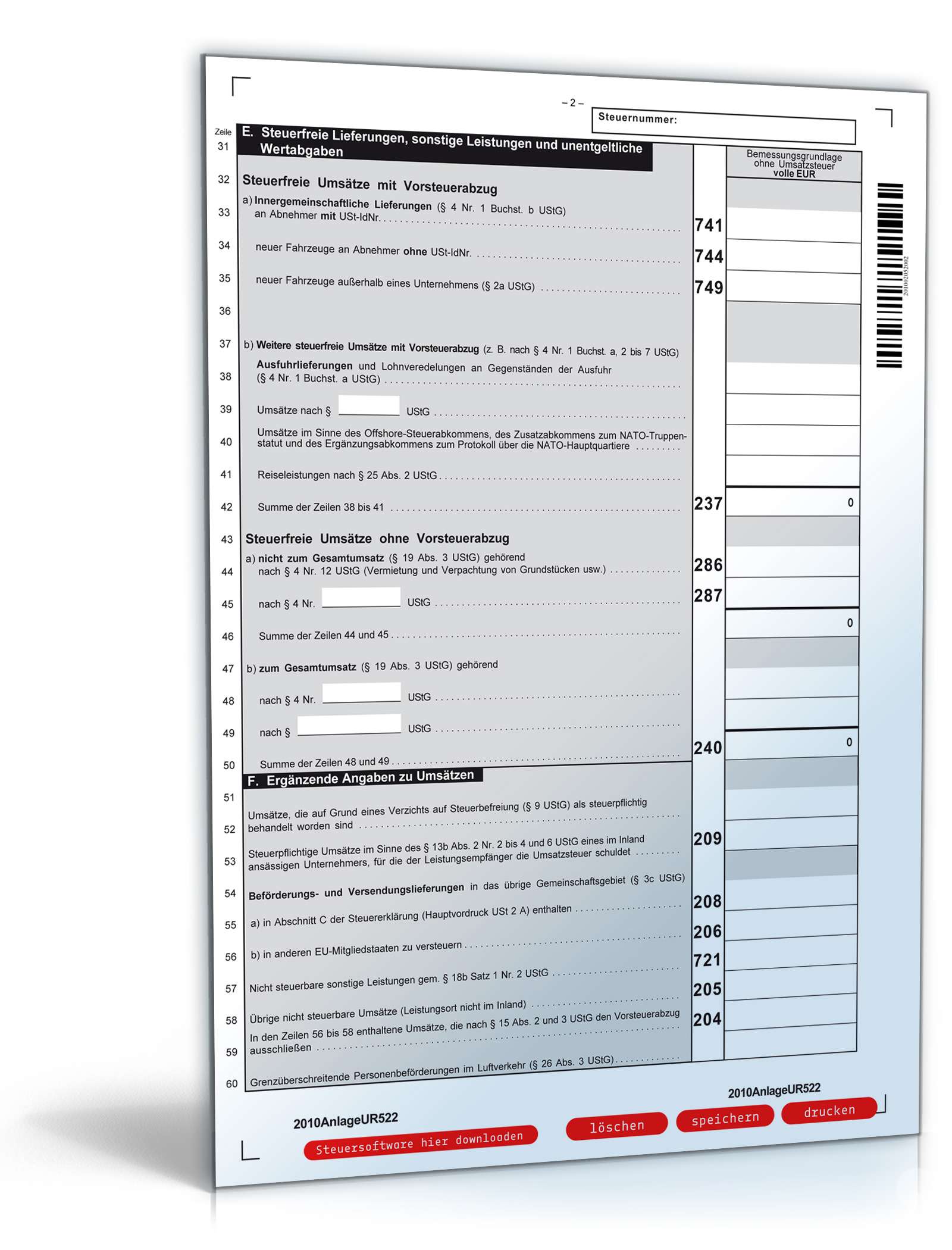 Umsatzsteuererklärung 2010 PDF. Seite: 6