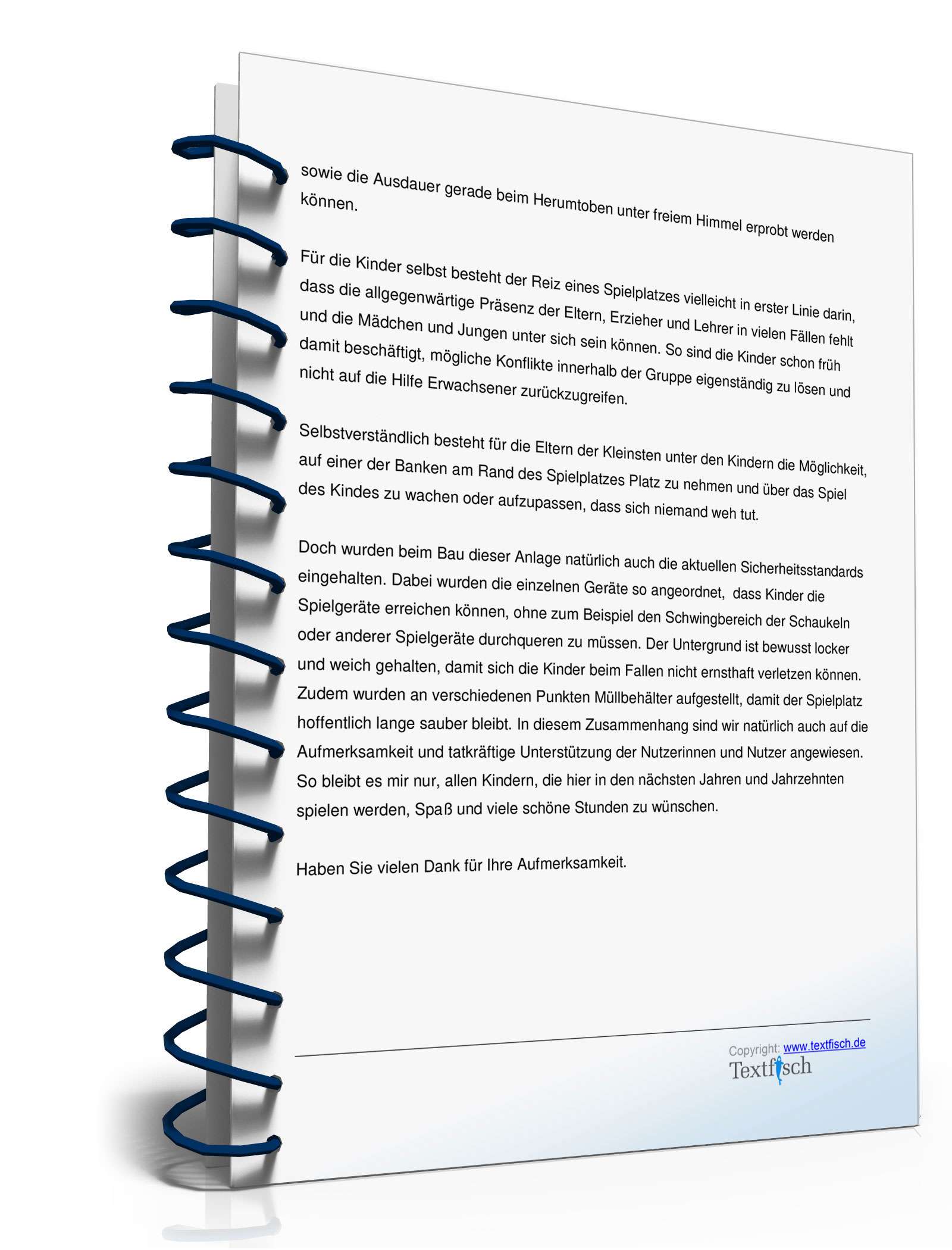 Einweihungsrede zur Einweihung eines Spielplatzes  PDF. Seite: 3