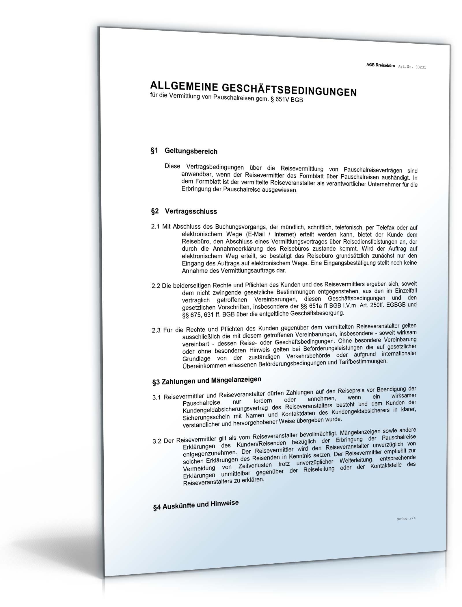 AGB Reisebüro Word