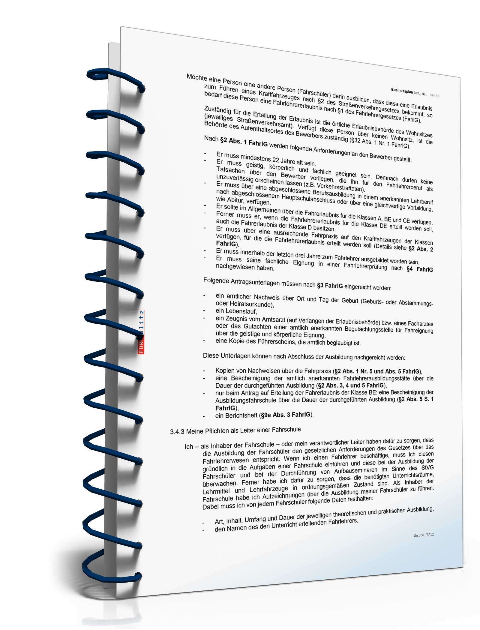 Businessplan Fahrschule Excel. Seite: 8